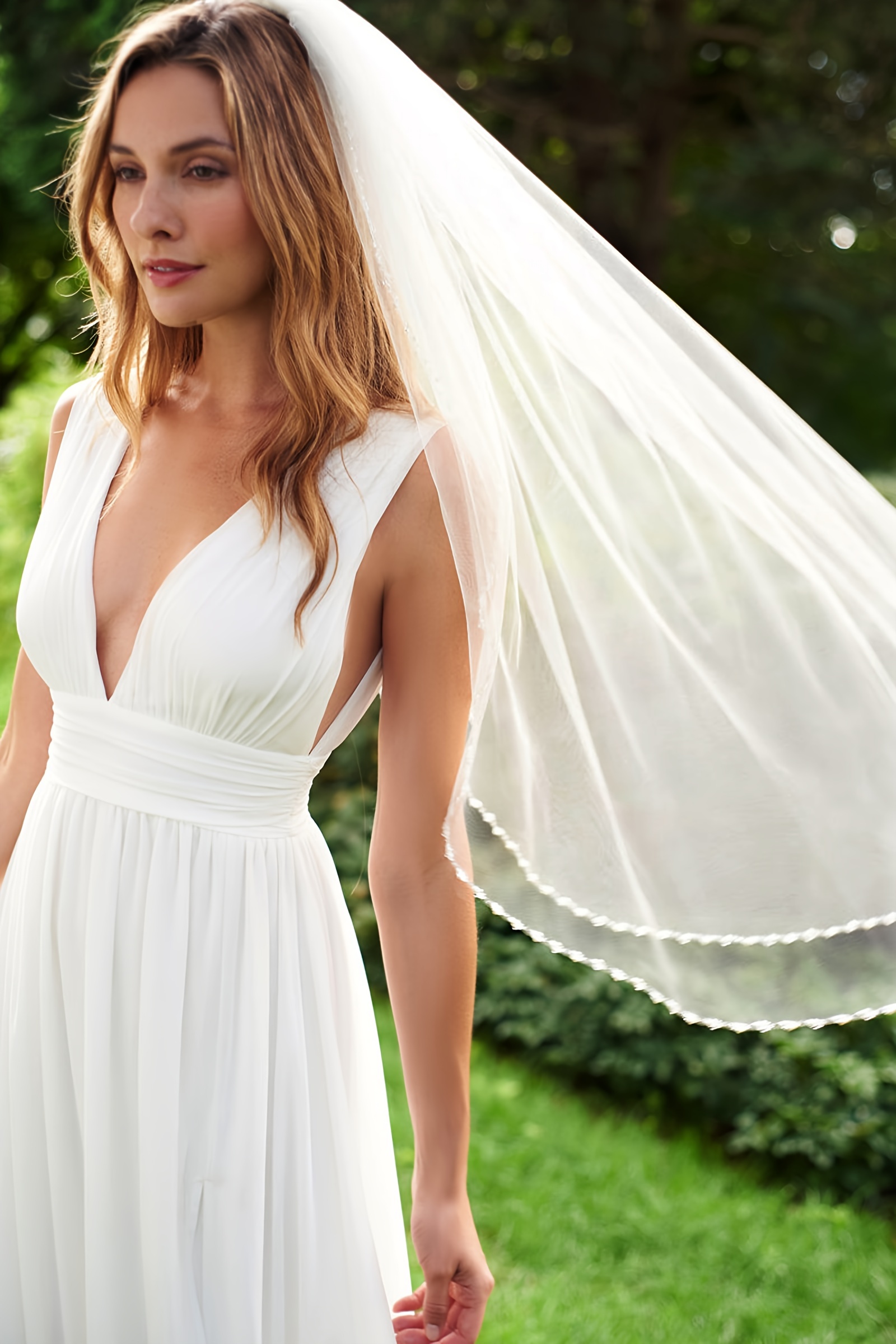 элегантная свадебная вуаль с бисерной отделкой длиной до кончиков пальцев, ручная стирка только нейлон, аксессуары для свадебного платья, детали 1