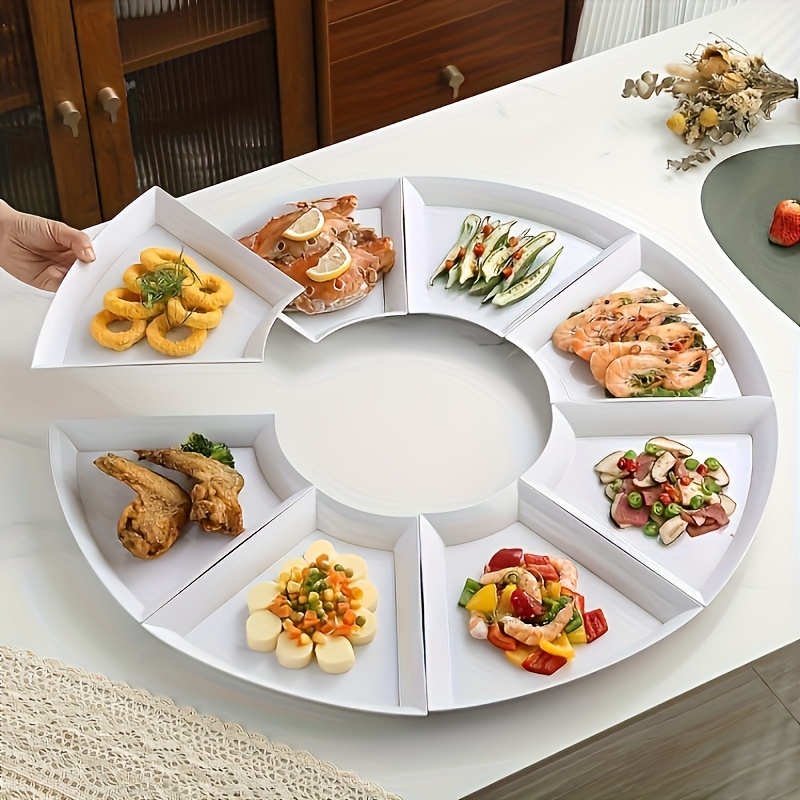 

4/8/12pcs, Creative Divided Dinner Plate, Interesting Platter, Suitable For Family And Restaurant Dining - Breakfast, Lunch And Dinner, Tableware