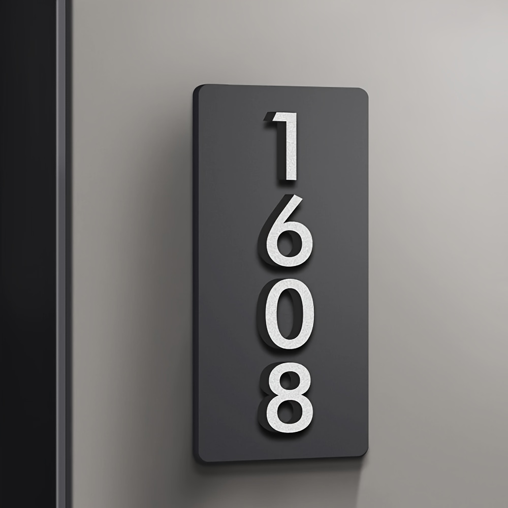TEMU 1pc Customized 22cmx12cm Acrylic Black Golden/black Silvery/high-end Residential Residential House Number Customized Acrylic House Number (with
