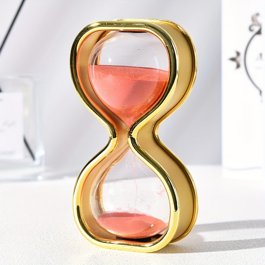 Modern Golden Hourglass Timer with Colorful Sand
