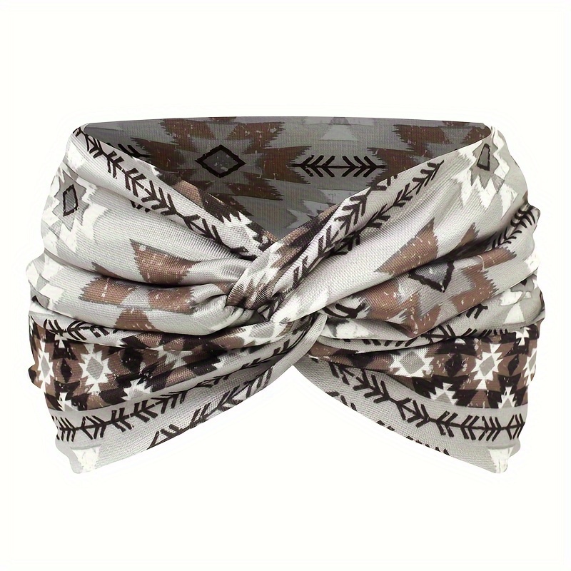 Image of 1pc Ultra-wide Bohemian Style Women's Fashion Headband, Casual Vacation Daily Band
