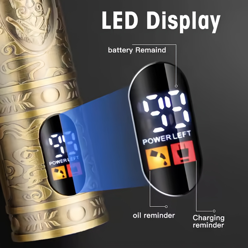 Charge rapide avec USB-C, affichage numérique, qualité rétro dorée, tondeuse à cheveux sans fil, longue autonomie, tondeuse professionnelle pour hommes avec câble de charge et planche de guidage, outil de soin personnel, structure durable, cadeau de vacances