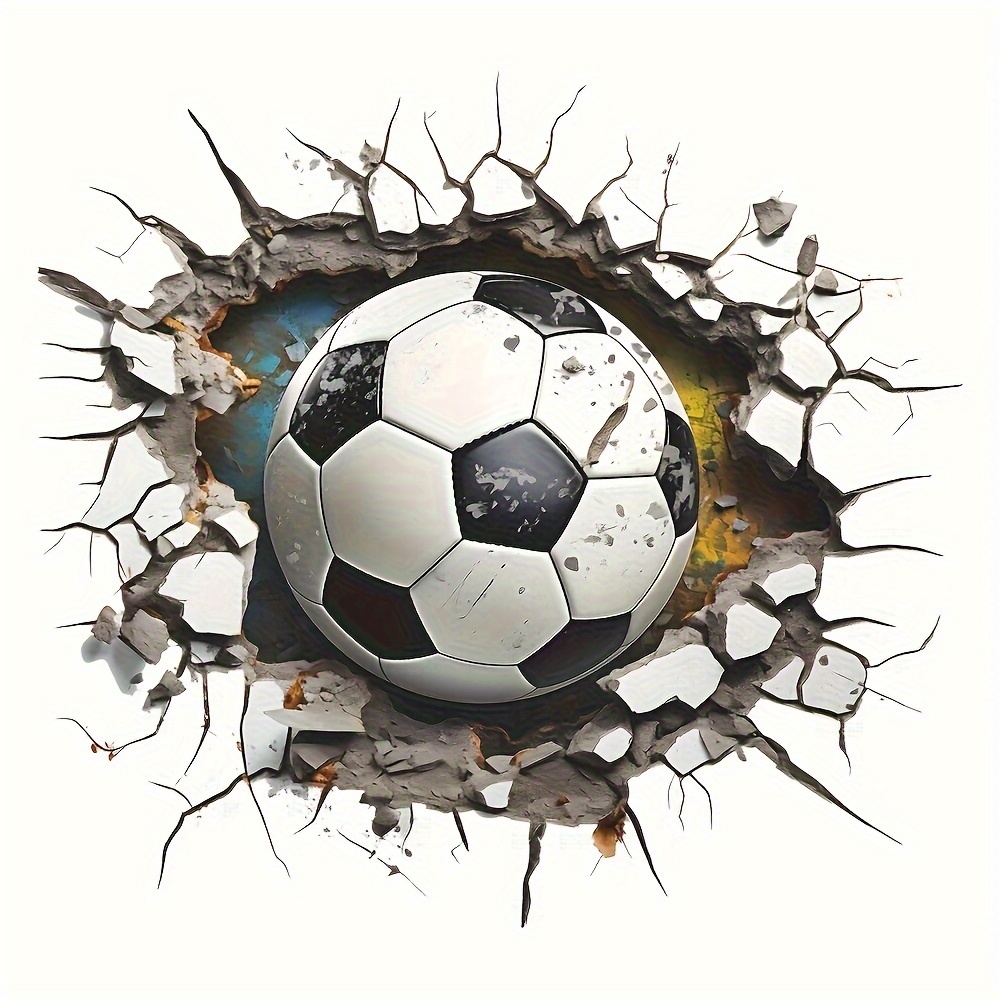 Broken Soccer Ball Bedroom Toilet Stickers Home Decor Wall Stickers