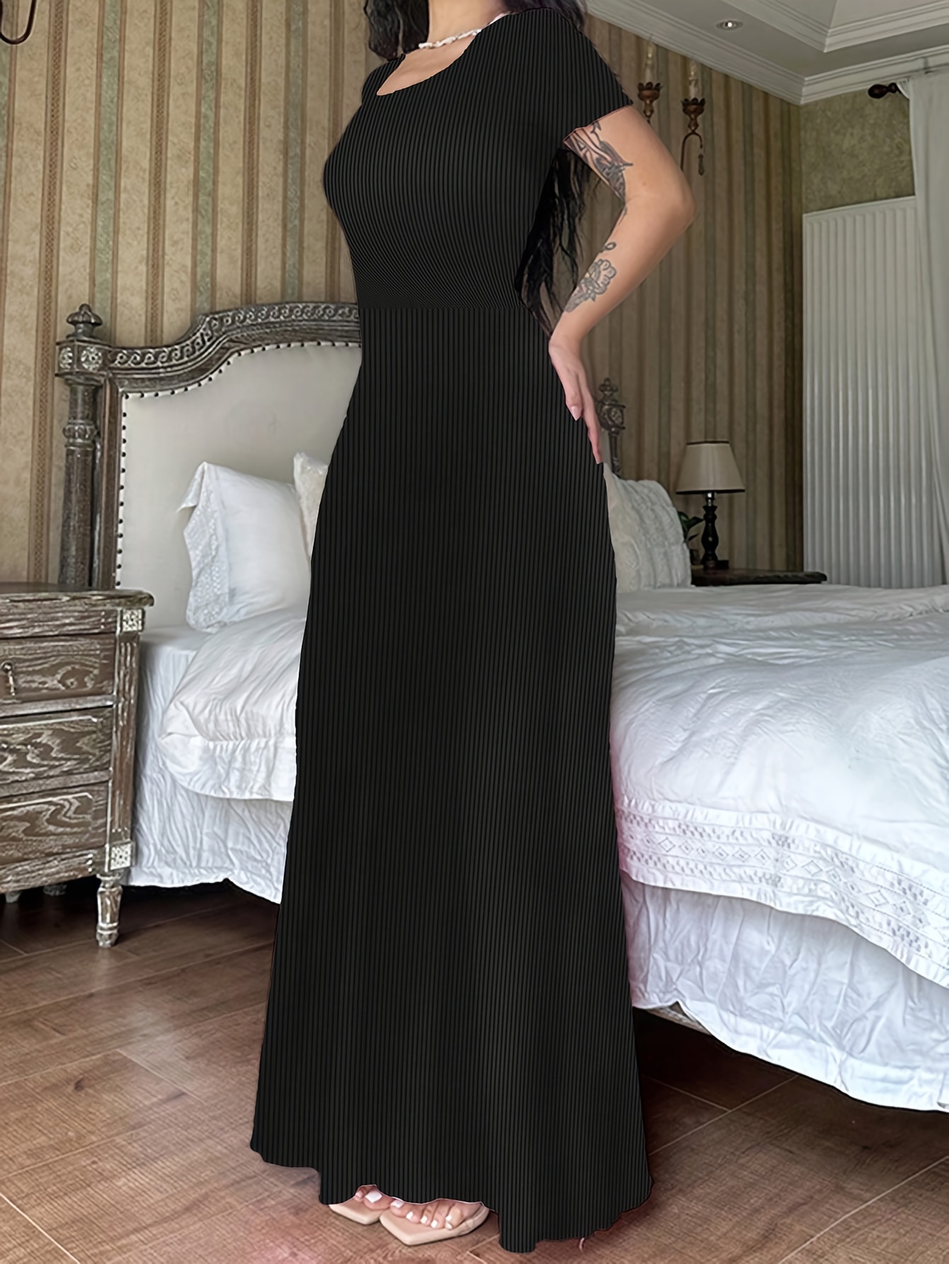 sachin and babi light blue dress Off-The-Shoulder Long Sleeves Elegant Dress Maternity Maxi Dress, Light Sky Blue / 5XL