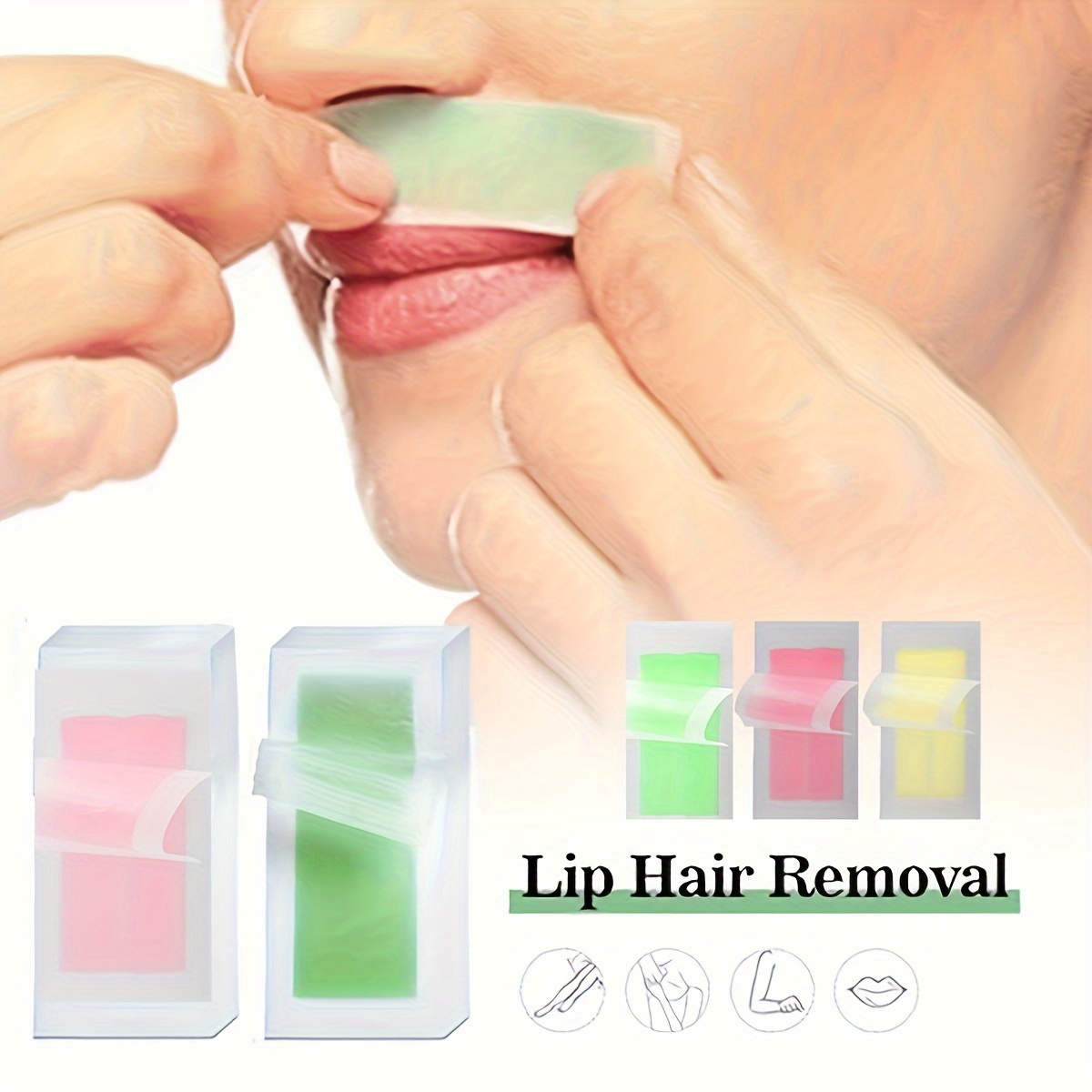 20pcs hair removal wax tapes suitable for lips beard eyebrows high bikini line hair removal wax paper multi purpose   removal wax paper aloe   lemon flavor
