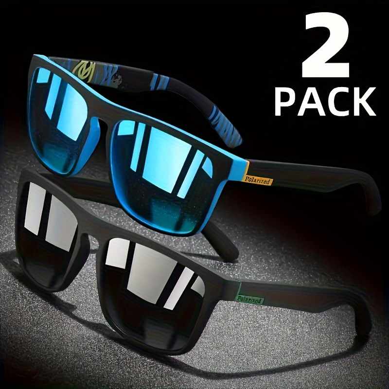 

2pcs Square Polarized Anti Glare Sun Shades For Summer Party Vacation Travel Driving Fishing