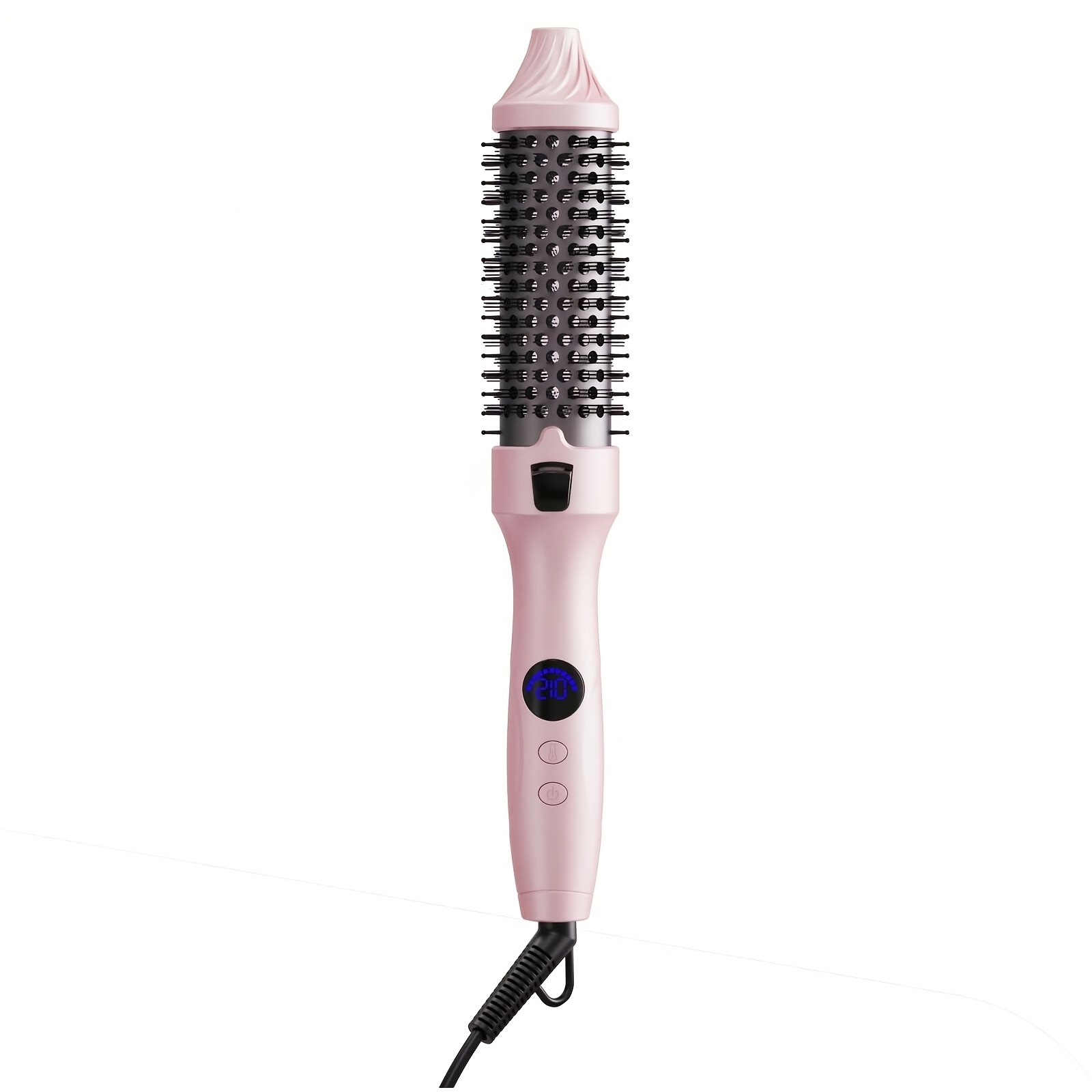 TEMU Brosse Lissante Cheveux, Brosse Ronde Chauffante 3-en-1 pour Lisser, Boucler et Coiffer avec Boucle Intérieure, Peigne à Fer à Lisser Électrique