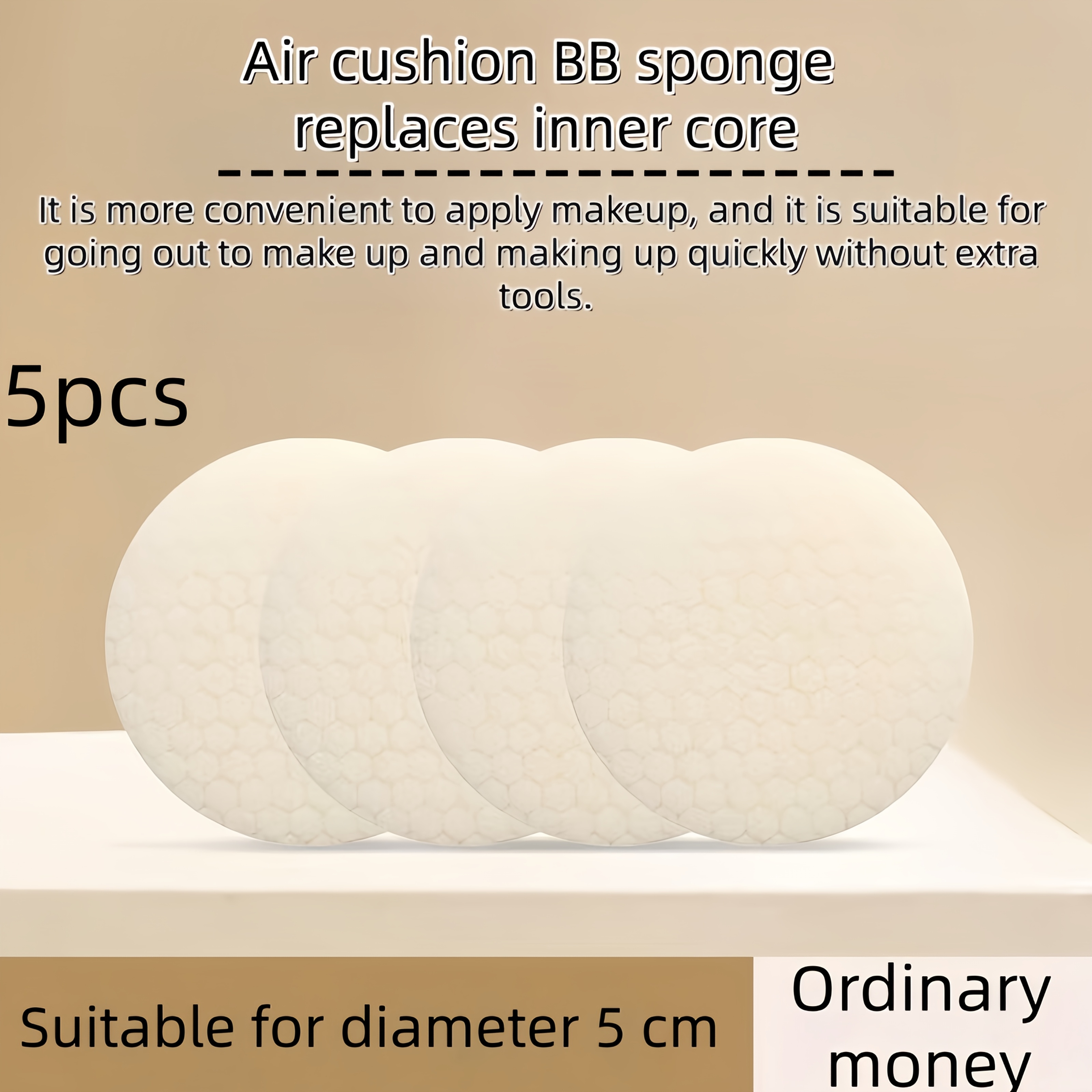 TEMU Ensemble de 5, ce à noyau de éponge présente un design en qui remplace l'éponge intérieure par une poudre super-fine et un correcteur uniforme,