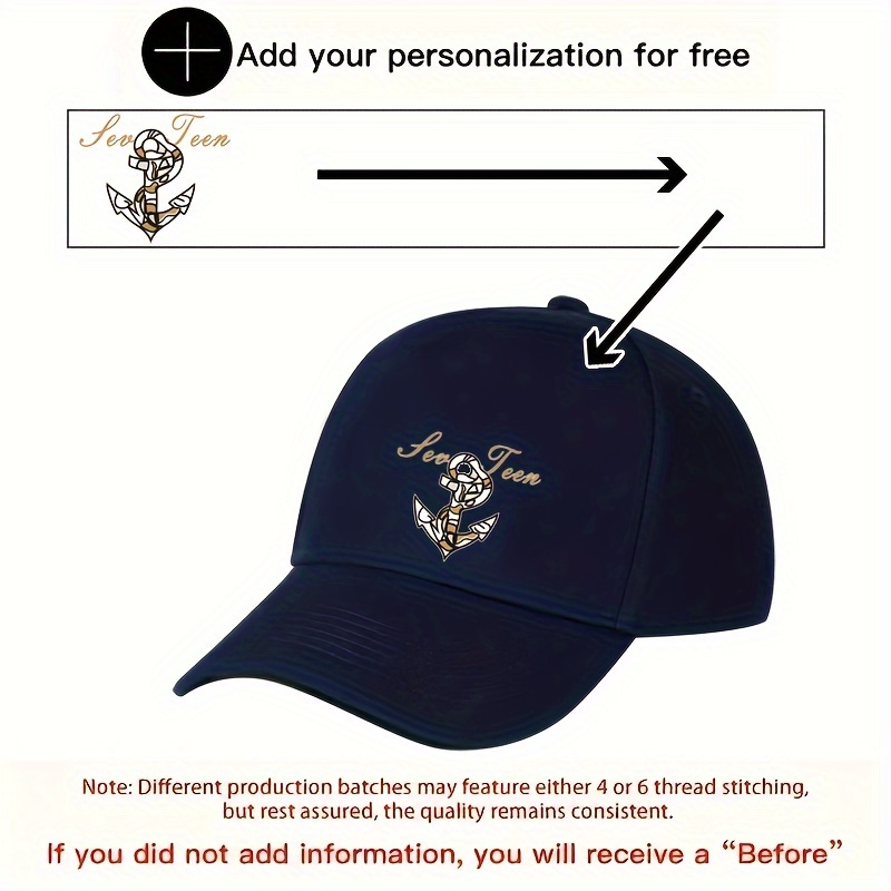 

Embroidered Cap, 100% , , , Unisex, Personalization For And