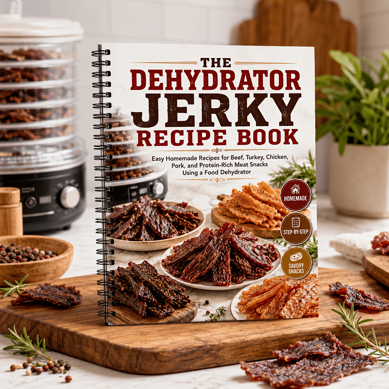 TEMU The Dehydrator Jerky Recipe Book: Easy Food Dehydrator Recipes For Beef Jerky, Turkey Jerky, Chicken Jerky, Pork Snacks, Homemade Meat Treats,
