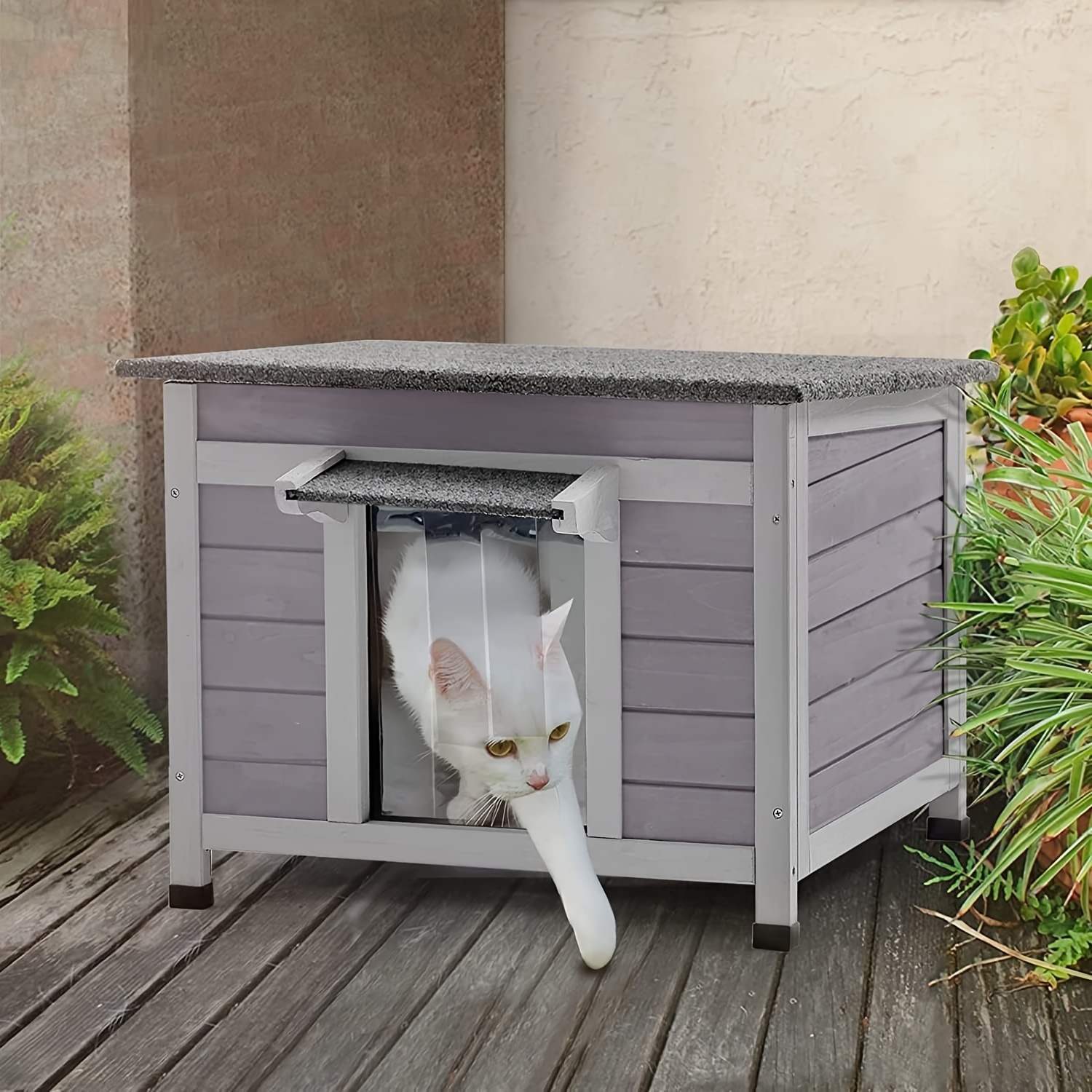 

Cat Houses For Outdoor Cats, Weatherproof House Outdoor With Opening Top, Wooden Cat House Outdoor, Feral Cats And Outdoor Pets