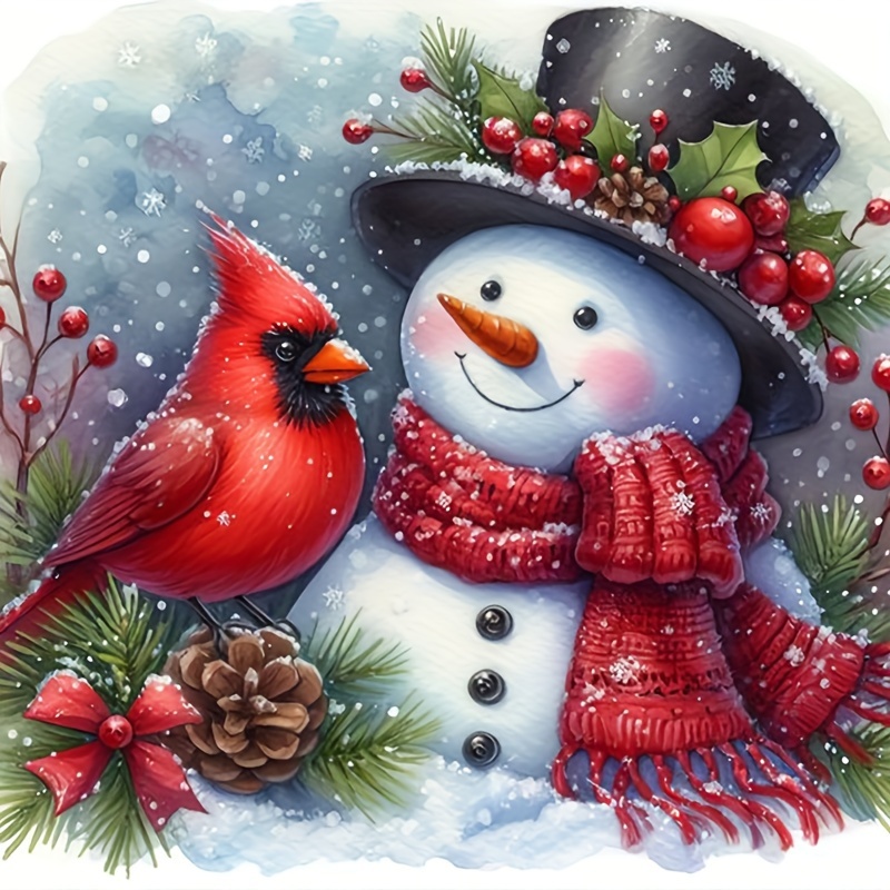 

Diy 5d Kit - Christmas Snowman & , Drill Art Set, Paint By Numbers, Acrylic Craft Supplies, 7.87x7.87 Inches - Birthday & Holiday Gifts