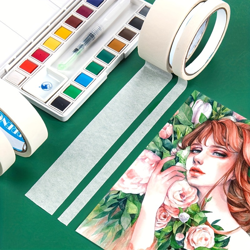 

3pcs Artist Masking Tape Set - Removable, Medium Paper Tape For Watercolor, Drawing & Painting (0.59/0.79/1.18" X 394")