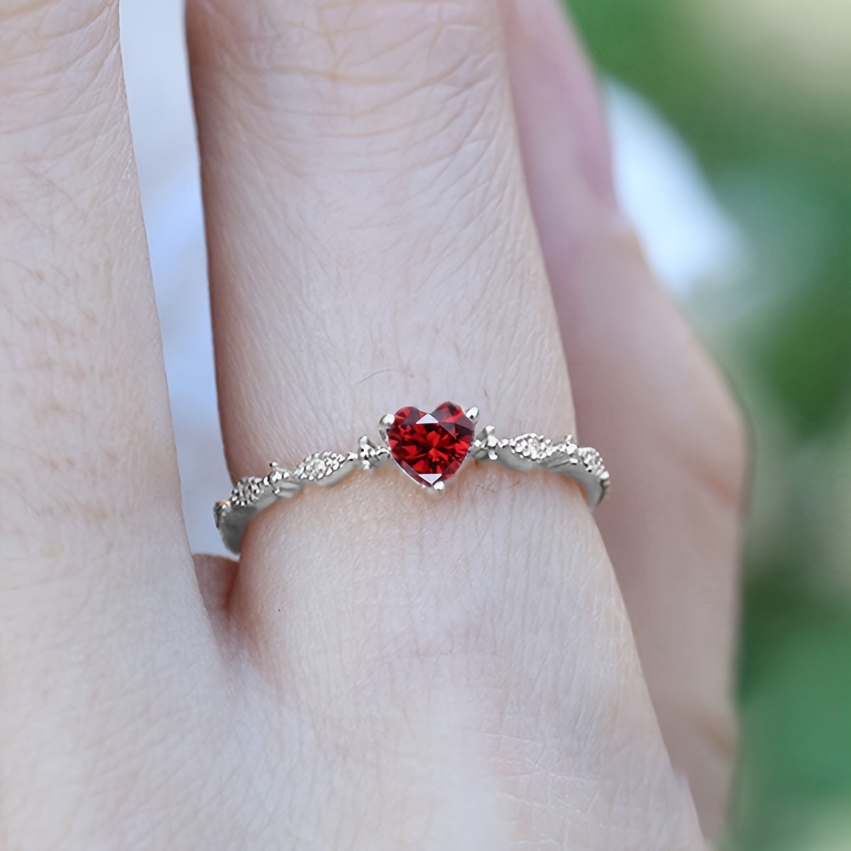 Eternity Heart CZ Ring Rose Tone Daily/Special Occasions