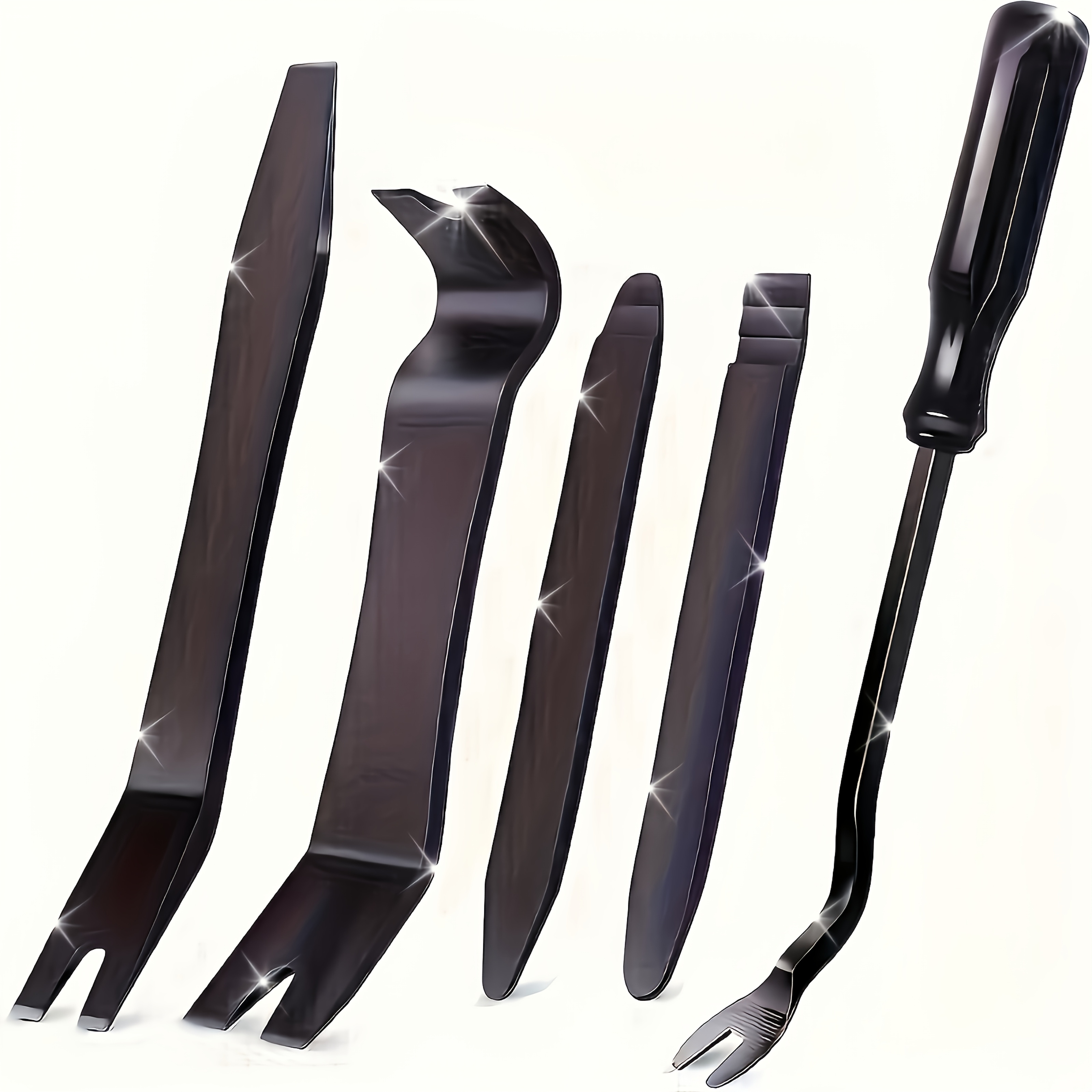 professional car interior disassembly tool set 5pcs set including   plastic pry bar suitable for door panels center console and screws no batteries needed abs material