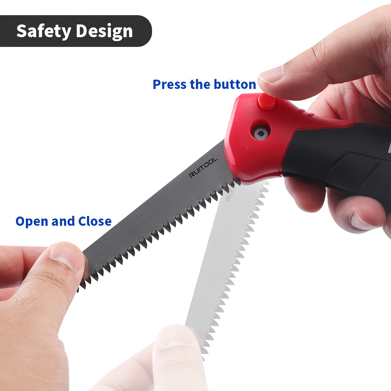 6 inch folding jab saw, 3-  tooth 8 tpi drywall cutter, safety lock non-slip grip, portable keyhole saw for drywall, wood board,   precise cutting, hand tool for decoration, diy projects, drywall cutting, compact saw, ergonomic grip, durable construction, sturdy material, hand saw, manual saw, construction workers, handyman tool Product details 5