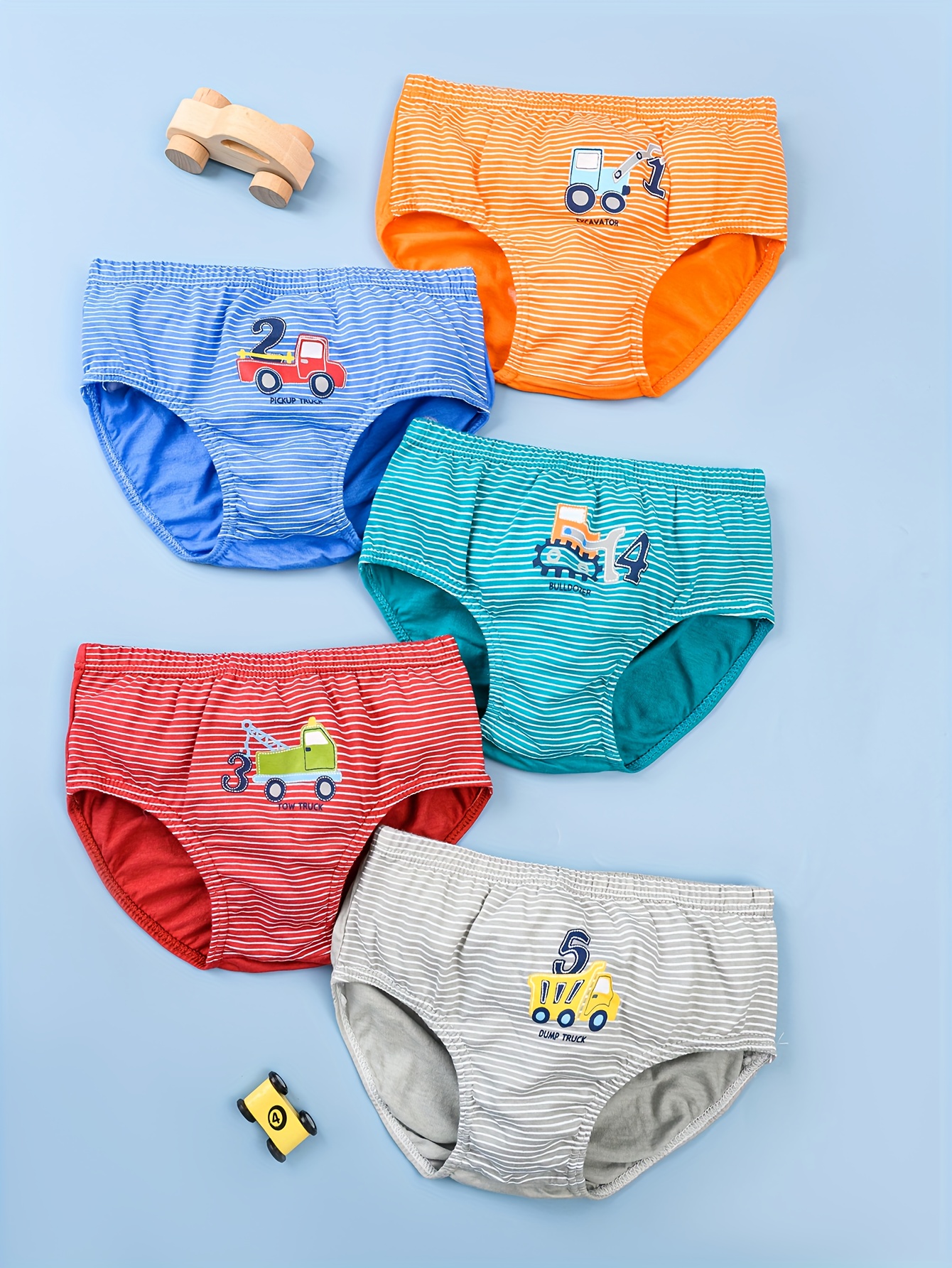 5pcs set of   childrens briefs cartoon print medium and large sizes for boys kids underwear childrens basics   cute underwear durable underwear soft material multipack underwear   school children   9