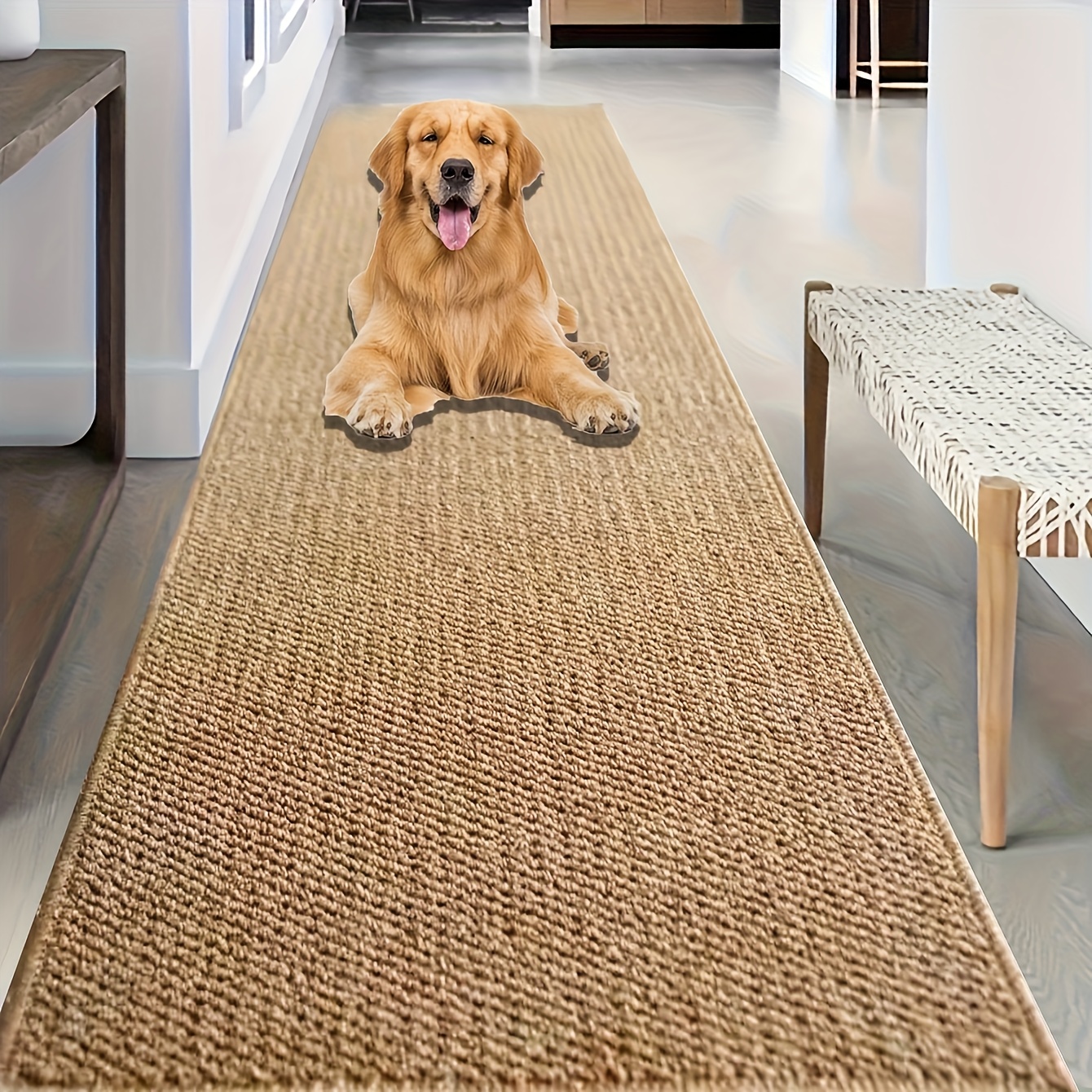 1pc non slip kitchen mat heavy duty machine washable floor mat with rubber backing for bathroom living room bedroom easy clean non slip mat for   decor bedroom   neutral tones durable weave versatile floor covering