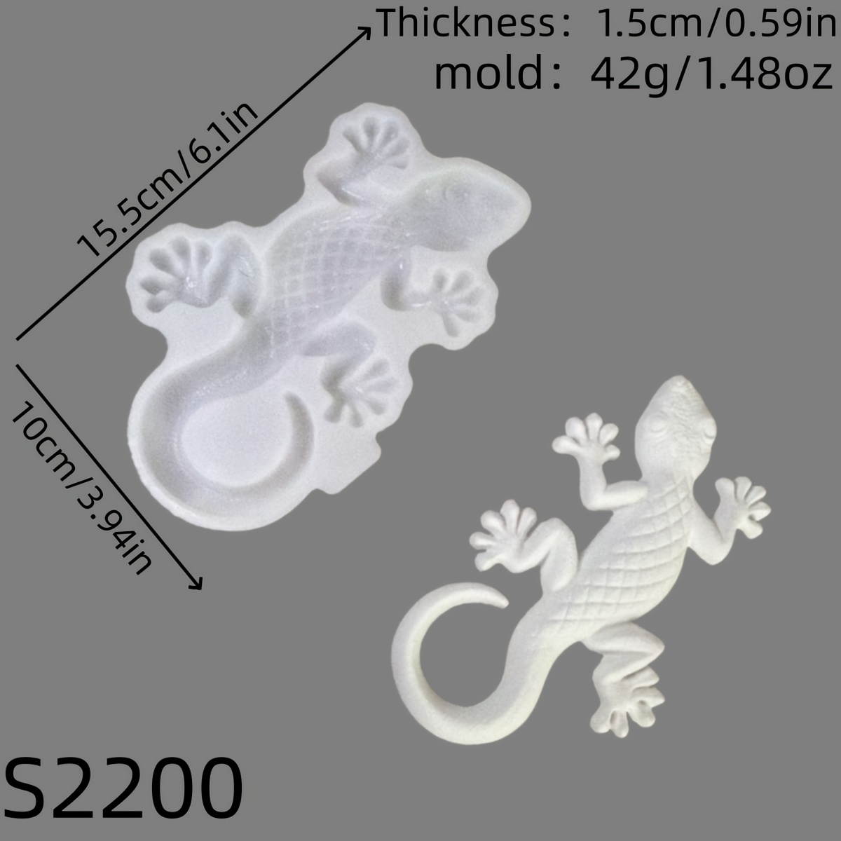 E-shop Harz Silikonform für eine Eidechsenfigur, Kerzen Silikonform, Gips Ornament Silikonform, Silikonformen für , Epoxidharzform 42 S2200