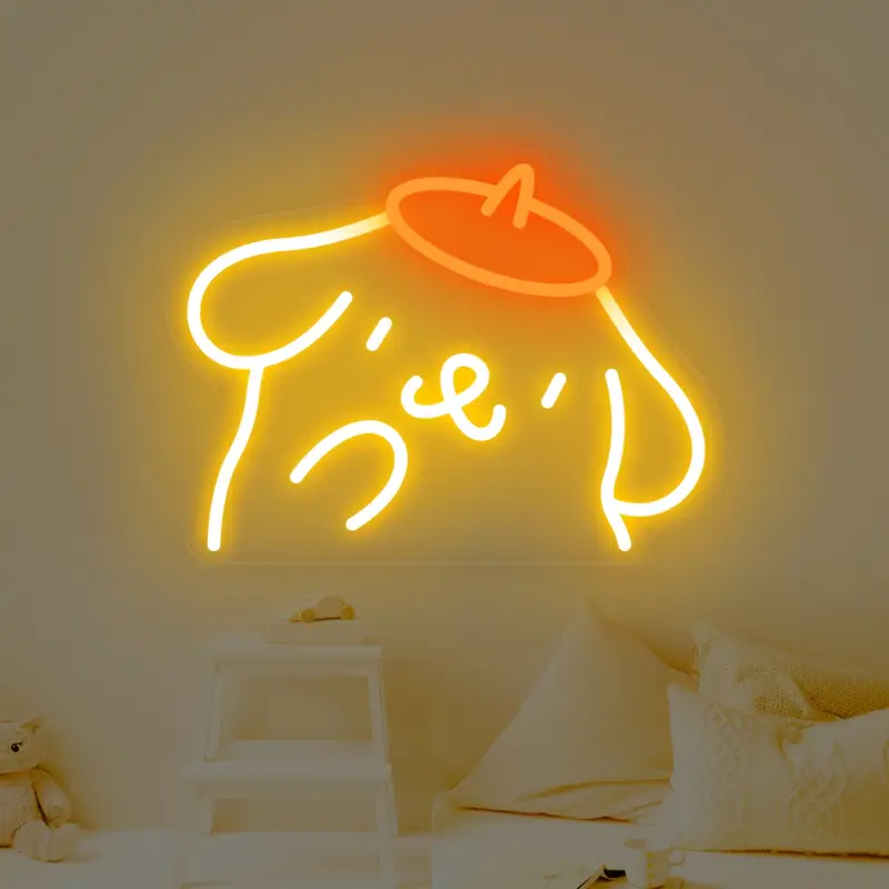 1pc dog neon sign wall decor vibrant orange led kawaii night light usb powered with switch cute bedroom decor for girls teens birthday gift for fans teenage room lighting design Product details 0