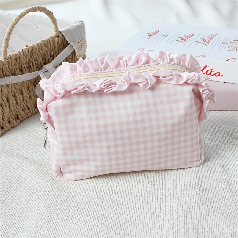 TEMU 1 Borsa da toilette in pizzo, personalizzabile con , adatta per regali di festa, regali di compleanno e regali di Natale