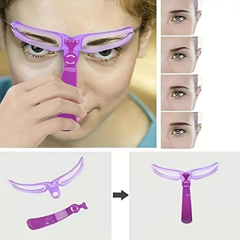 8pcs 8 Styles Reusable Eyebrow Stencil Kit with Handle - Easy Eyebrow Shaping And Template