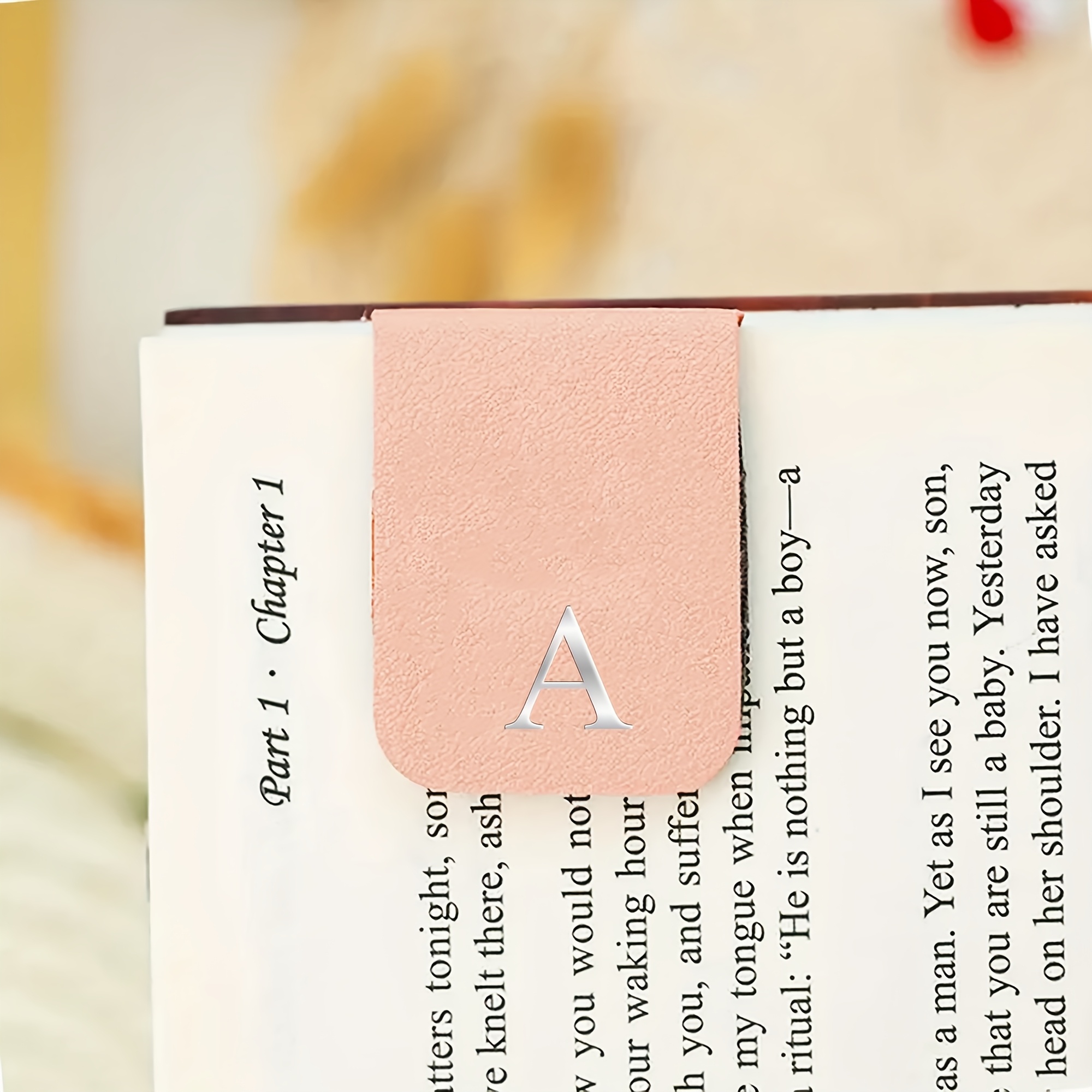 TEMU Personalized Custom Magnetic Bookmark Diy Hot Pressing Silvery Proc Pu Leather Book Accessory With Magnetic Closure Book Lovers Reading Gift