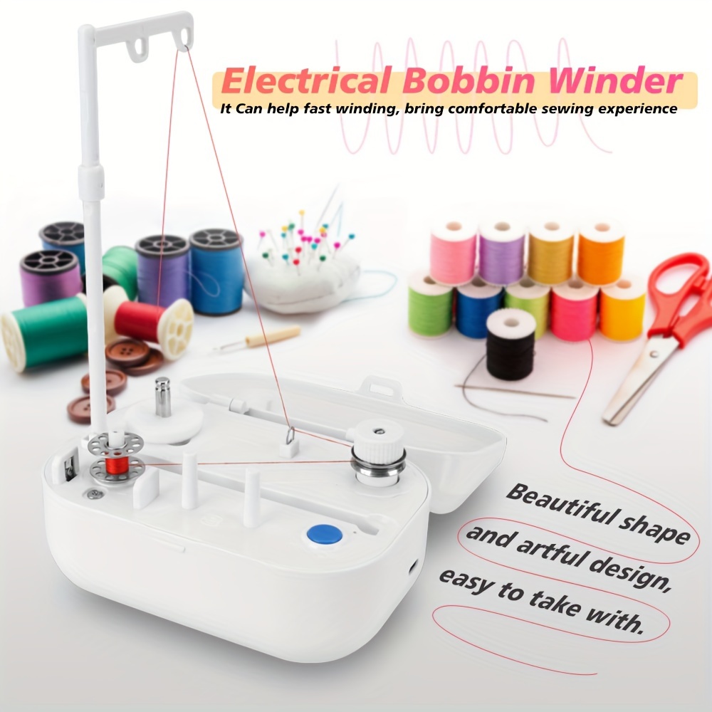 

Portable Bobbin Winder With Smart - Sturdy Bobbin Holder For Easy Winding - Suitable For Sewing (white, Usb Powered)