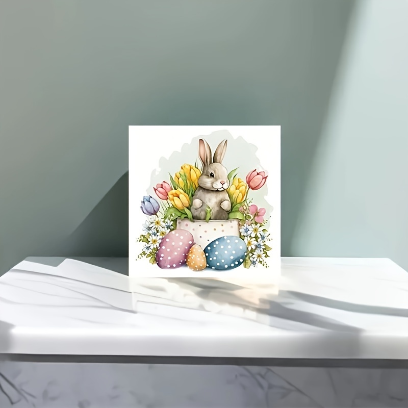 1pc 7.87X7.87inch/20x20cm DIY 5D Diamond Painting Kit Animal Series Easter  Bunny Mosaic Home Art Completed By Number Frameless Painting Diamond Painti