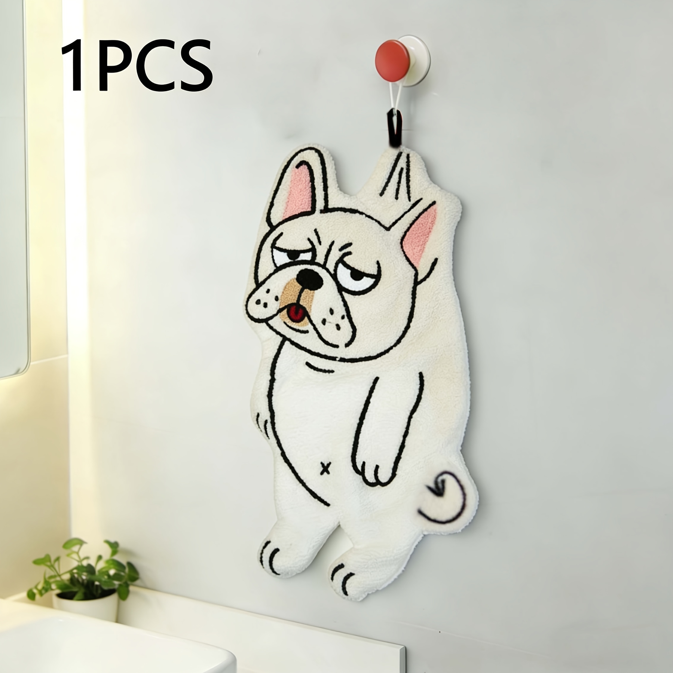 TEMU 1pc/4pcs Bathroom Hand Towels, Dog Towels, Hung In Bathroom, Kitchen, Dining Room And Environments, Coral Fleece Absorbent Fabric Handkerchiefs,