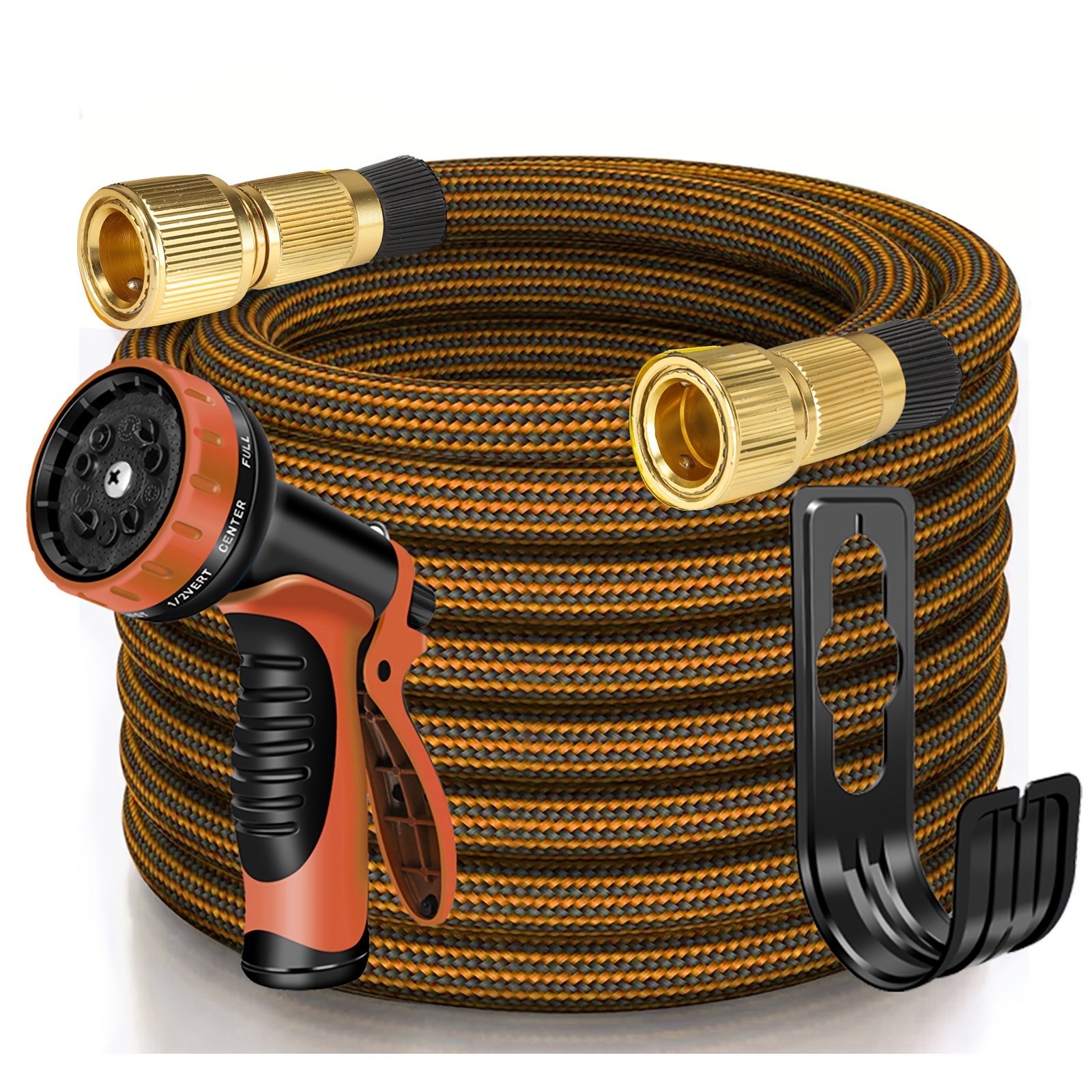 TEMU 100ft Garden Hose, Lightweight Soft Hose With 10 Nozzles, Suitable For Yard, Lawn, Car Washing, And Outdoor Use 25ft/50ft/75ft/100ft/150ft