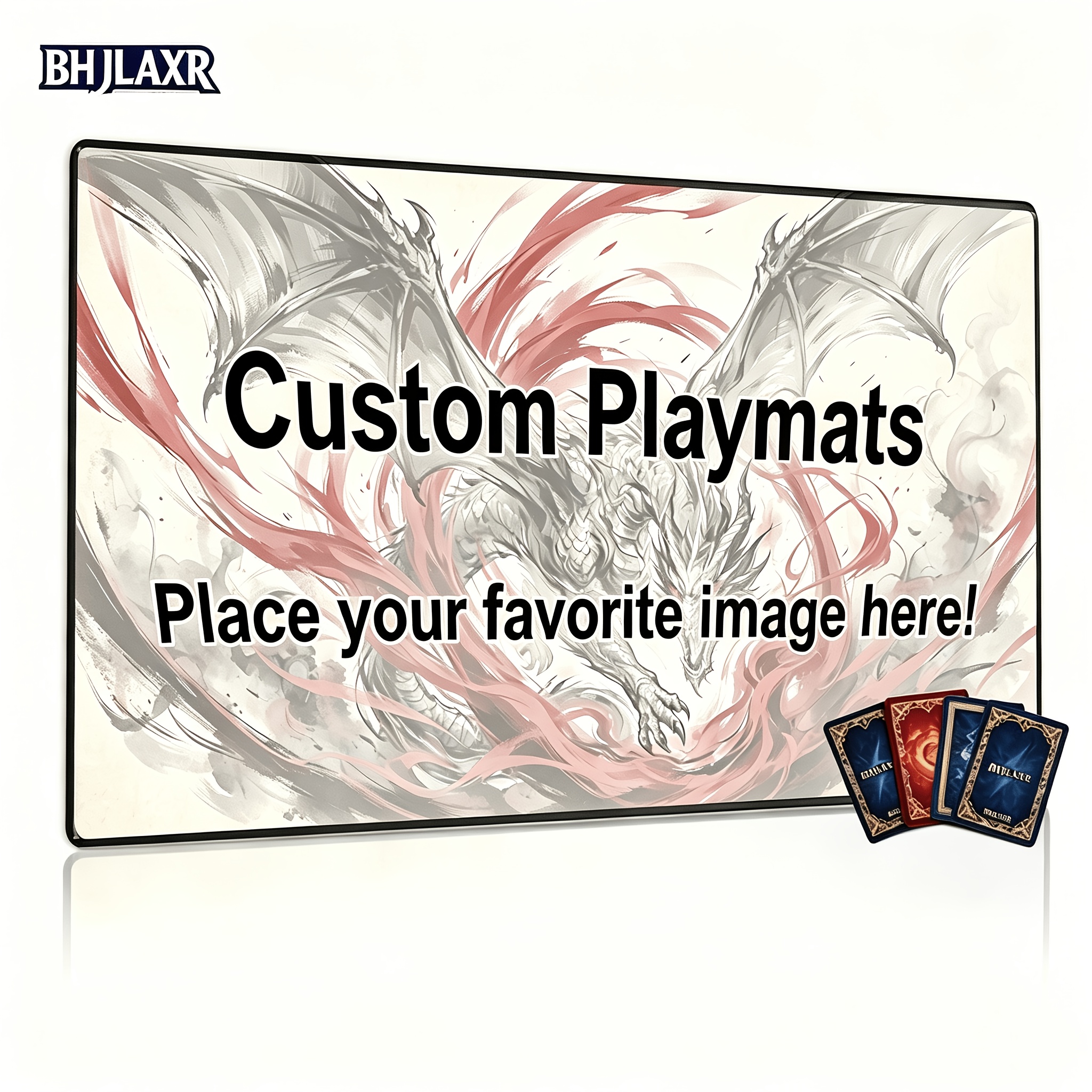 TEMU Customizable Tcg Gaming Mat 24x14 Inches, Premium Stitched Edges Non-slip Rubber Base, Durable Card Game Playmat For Ccg Rpg, Desktop Decor &