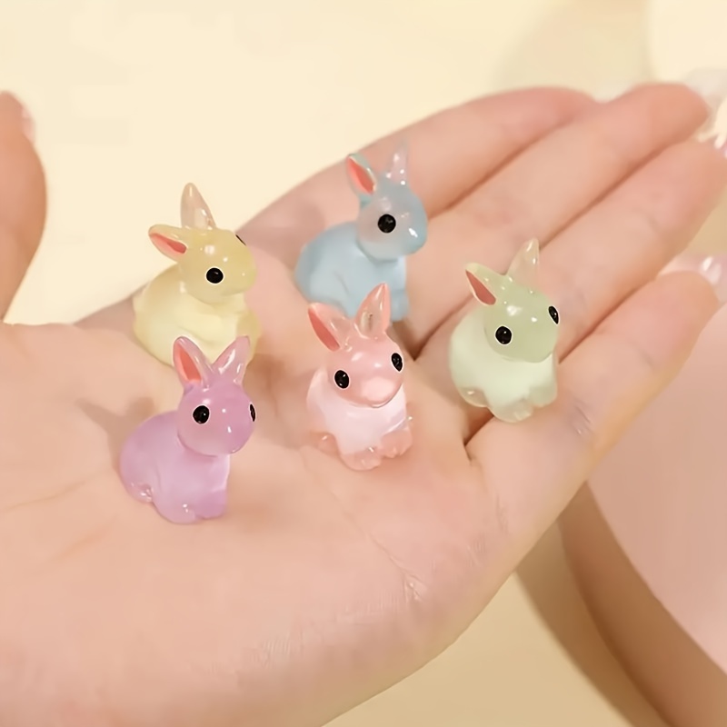 100Pcs sold Cute Rabbit Miniature Figurines Mini Rabbits Fairy Garden