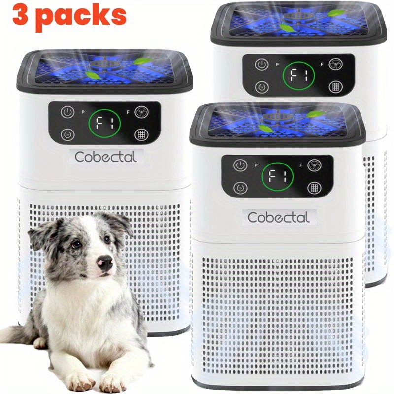 3 Pack For Bedroom Home, Portable Air Purifiers, Room Air Cleaner With 3-in-1 Filter, Function & , Timer Setting, Desktop Small For Office, Dorm, Hotel, Rvs, Christmas Gifts, White