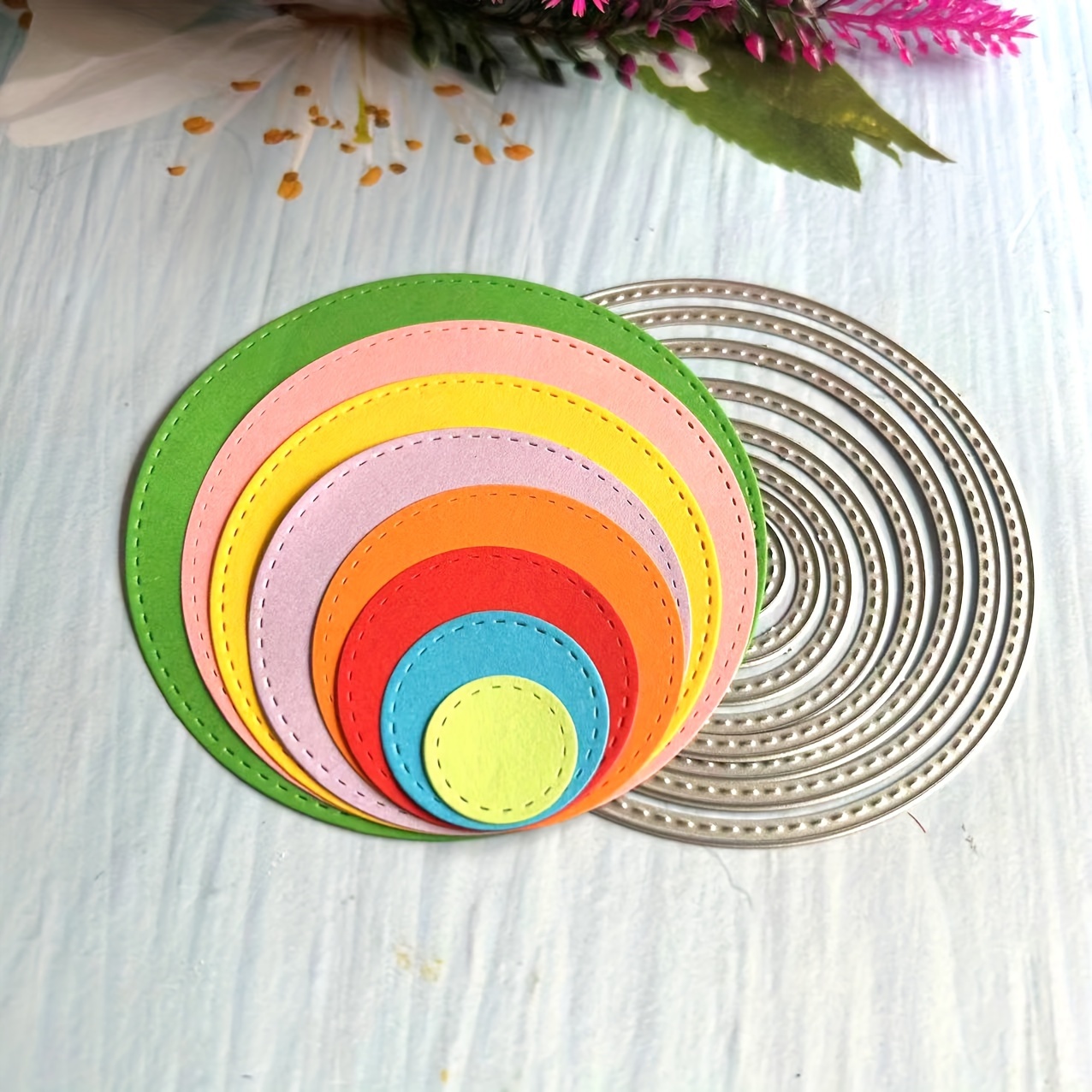 szablon do wycinania z metalu diy, okrągła forma do rękodzieła, wycinarka do kartek diy, forma do tłoczenia kartek, okrągła poduszka, dekoracyjna forma do papieru, scrapbooking