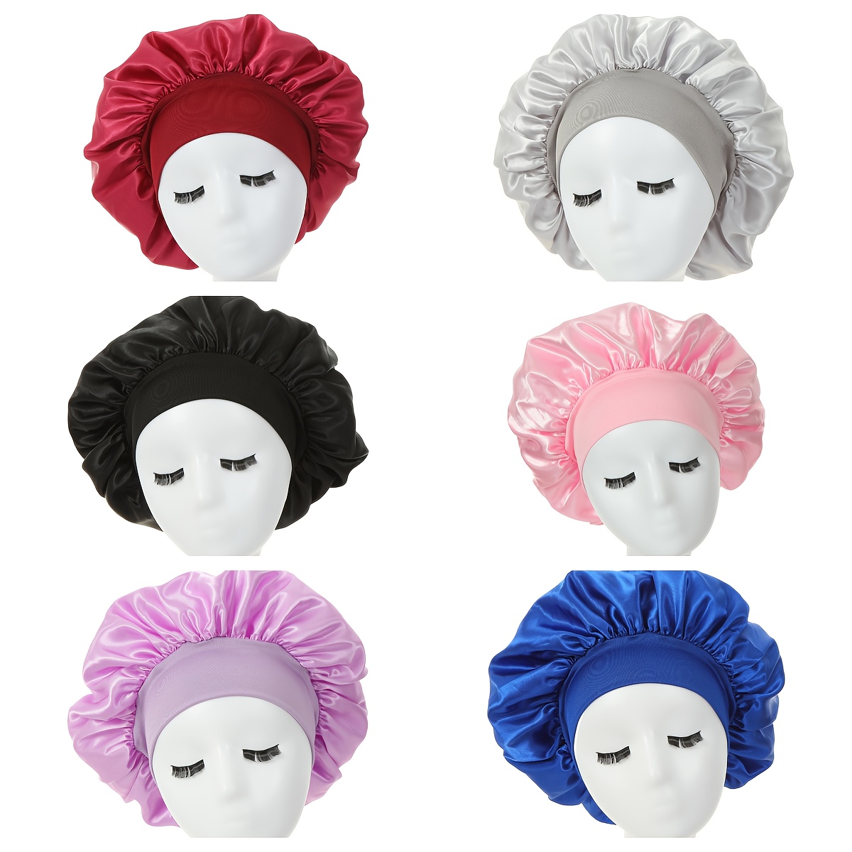 1pc Unisex Random Color Sleeping Cap - Soft, Stretchy Men's And Women's , Smooth And Shiny Fabric, Comfortable And Elegant Design, For Wonderful Night's