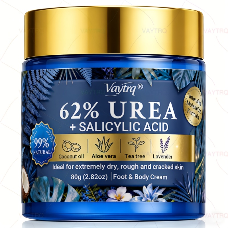 Image of Urea Salicylic Acid Foot Cream, Suitable For Dry, Rough, And , Moisturizes, And Skin, Exfoliates, Contains , Hyaluronic Acid, And Collagen, Suitable For Body, Feet, And Hands, 80g/2.82oz