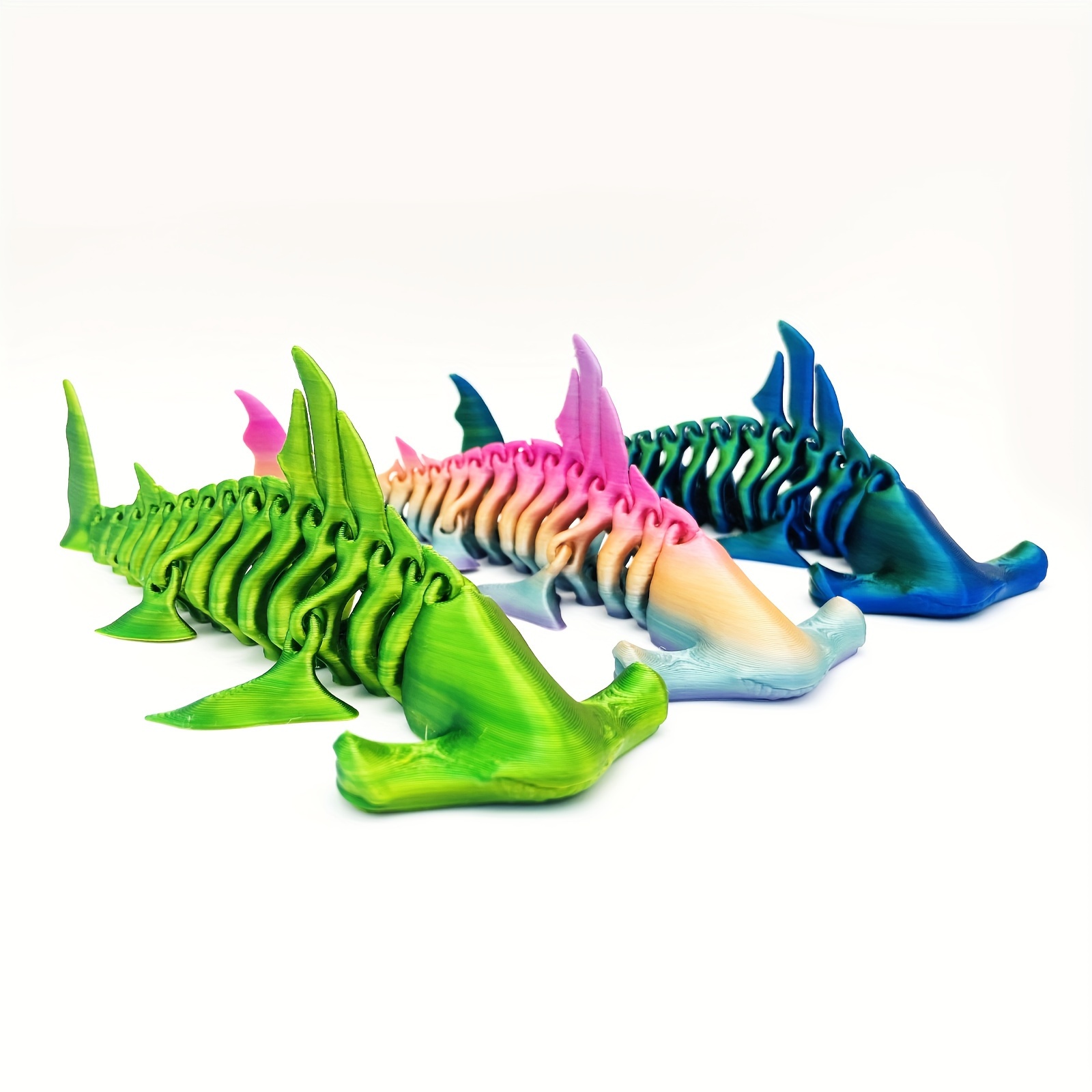 

3d Printed Shark Figurine: Full Body Jointed Toy - - Plastic Material - Perfect Gift For Shark Lovers