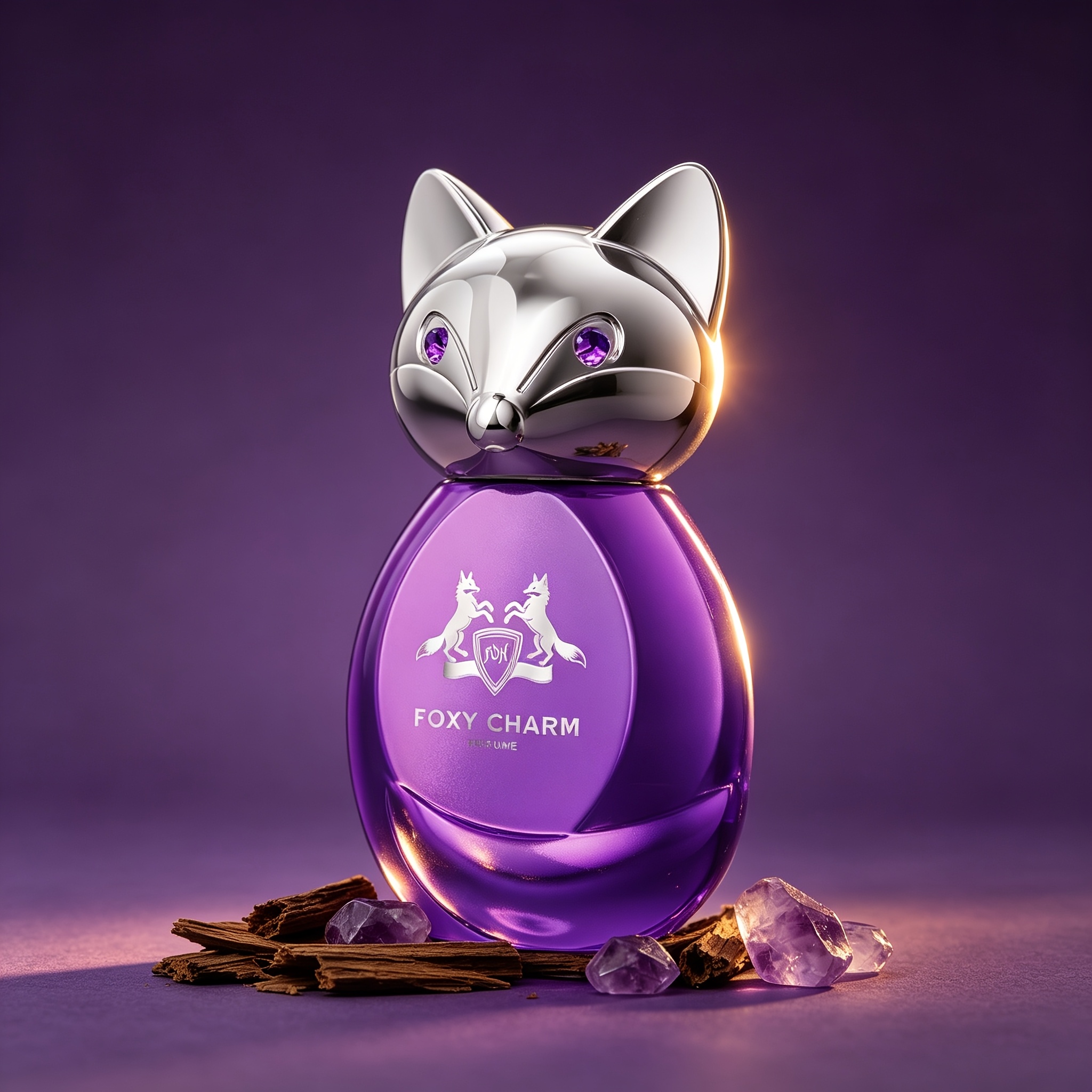 Image of 1 Pack Luxurious Hair Fragrance | Silvery Fox Purple Bottle Oriental Agarwood Scent (100ml) | Long Lasting Fragrance | Ideal For Valentine's Day & Other Holidays, Gift & Daily Personal Use