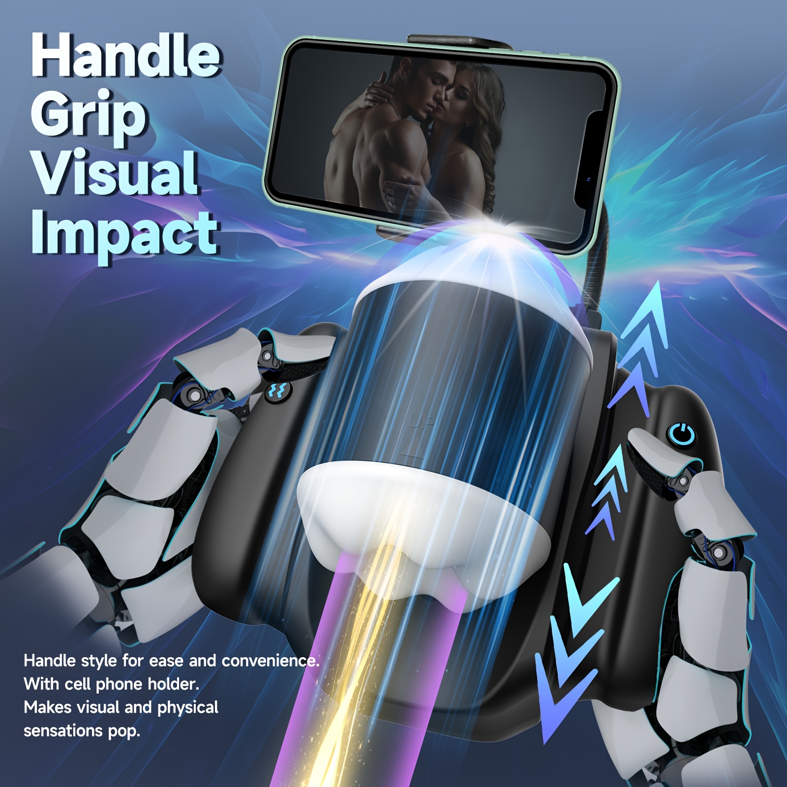 1pc Male Masturbator Automatic Suction Vibrator Telescopic Vibration Mini Handle Masturbator Cup Penis Massager Texture Soft Silicone Masturbator Cup 10 Frequency Vibration 3-speed Telescopic Masturbator Pocket Cup With Phone Holder And APP