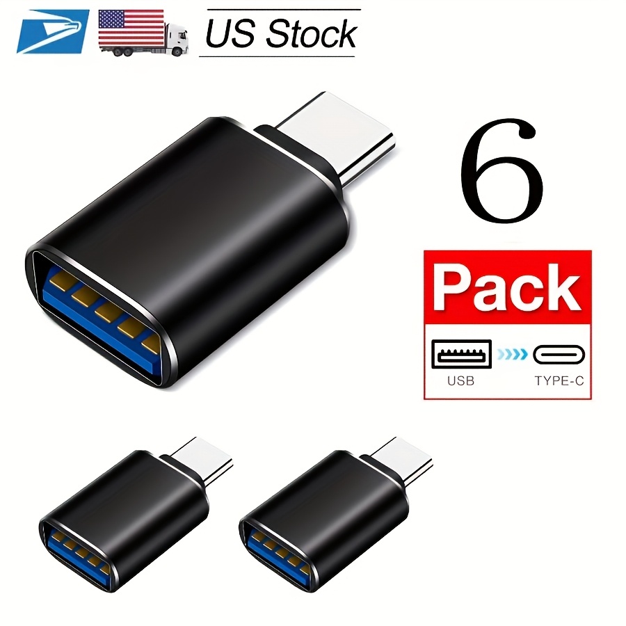 

6-pack Usb-c 3.1 Male To Usb A Female Adapter Converter Otg Type C Phone