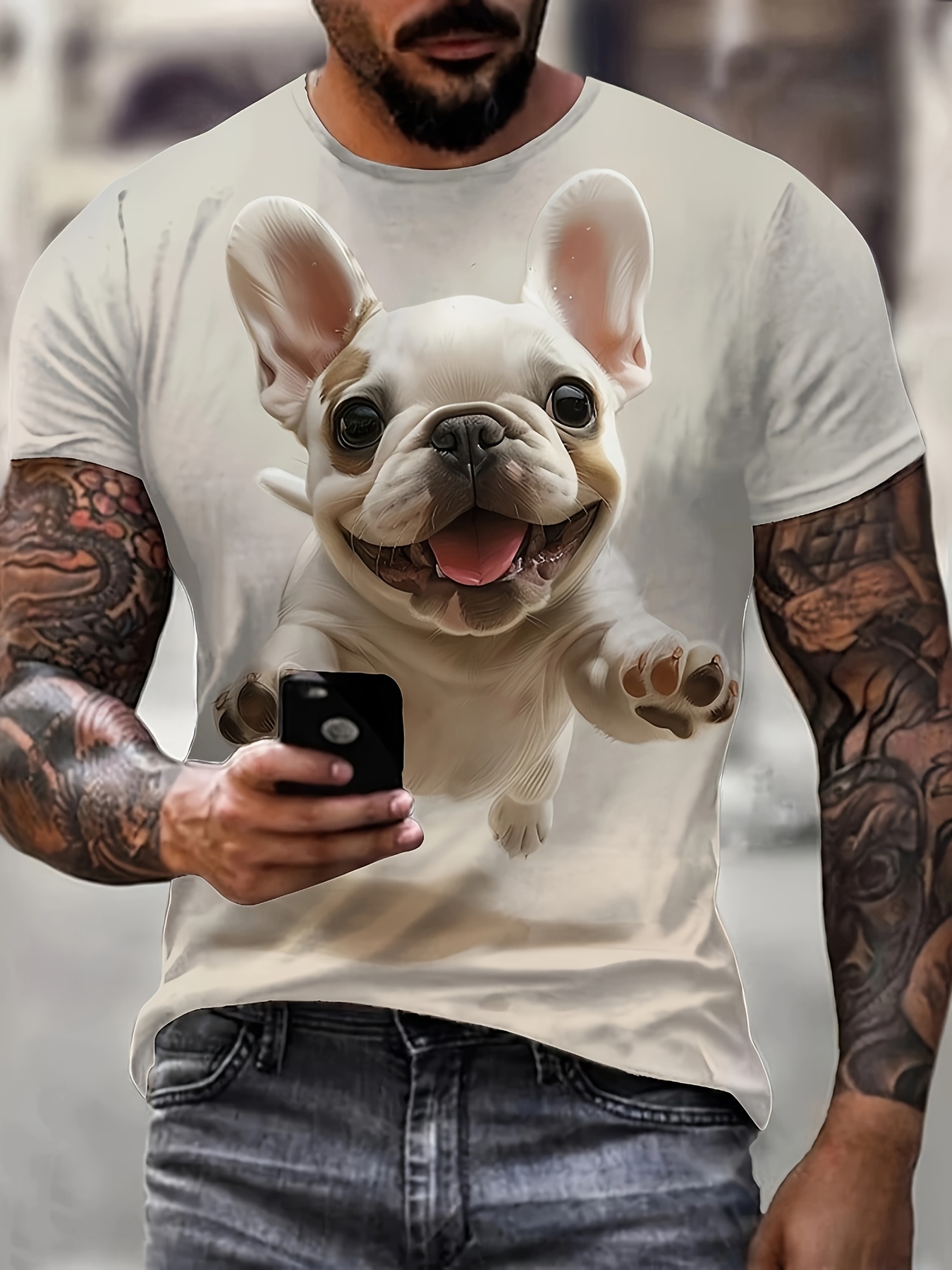 maglietta bulldog francese 3d t shirt casual a Temu Italy