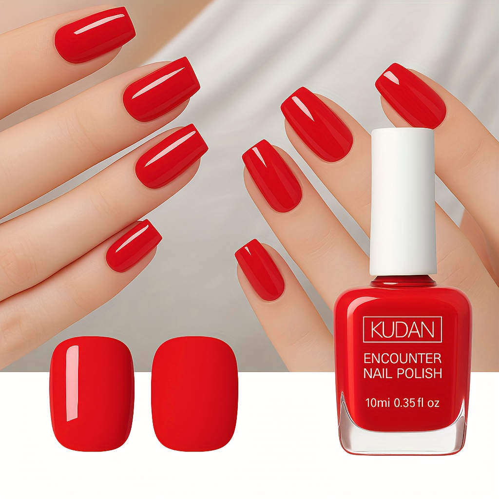 TEMU 1 Bottle Sand Red Gel Nail Polish - No Baking/ Lamp Required, Quick-dry -off Formula, Long-lasting Shine, Water-based Gel Polish Suitable For