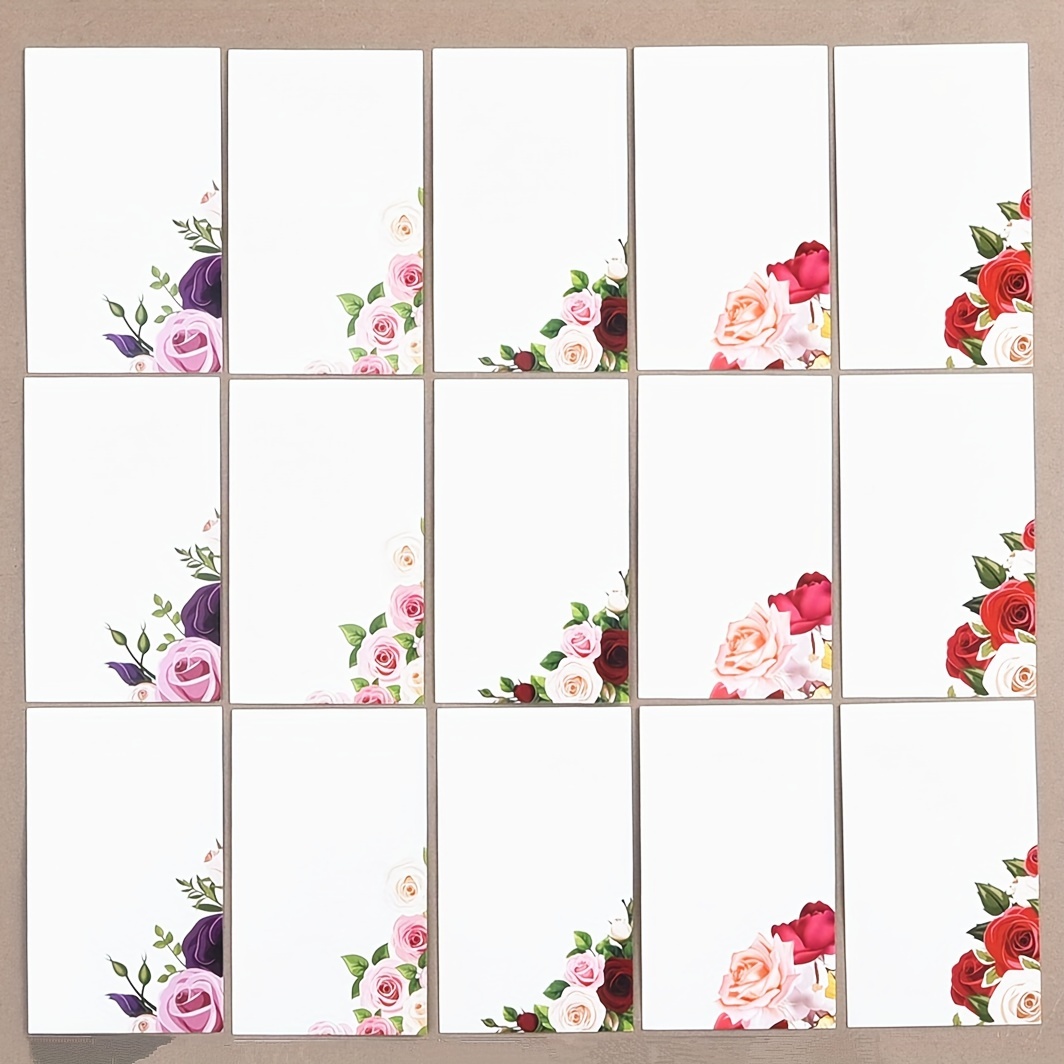 

Floral Cards With Envelopes - Set Of Assorted All- Greeting Cards With Rose Designs, 4 Designs , Stationery For Personalized Messages