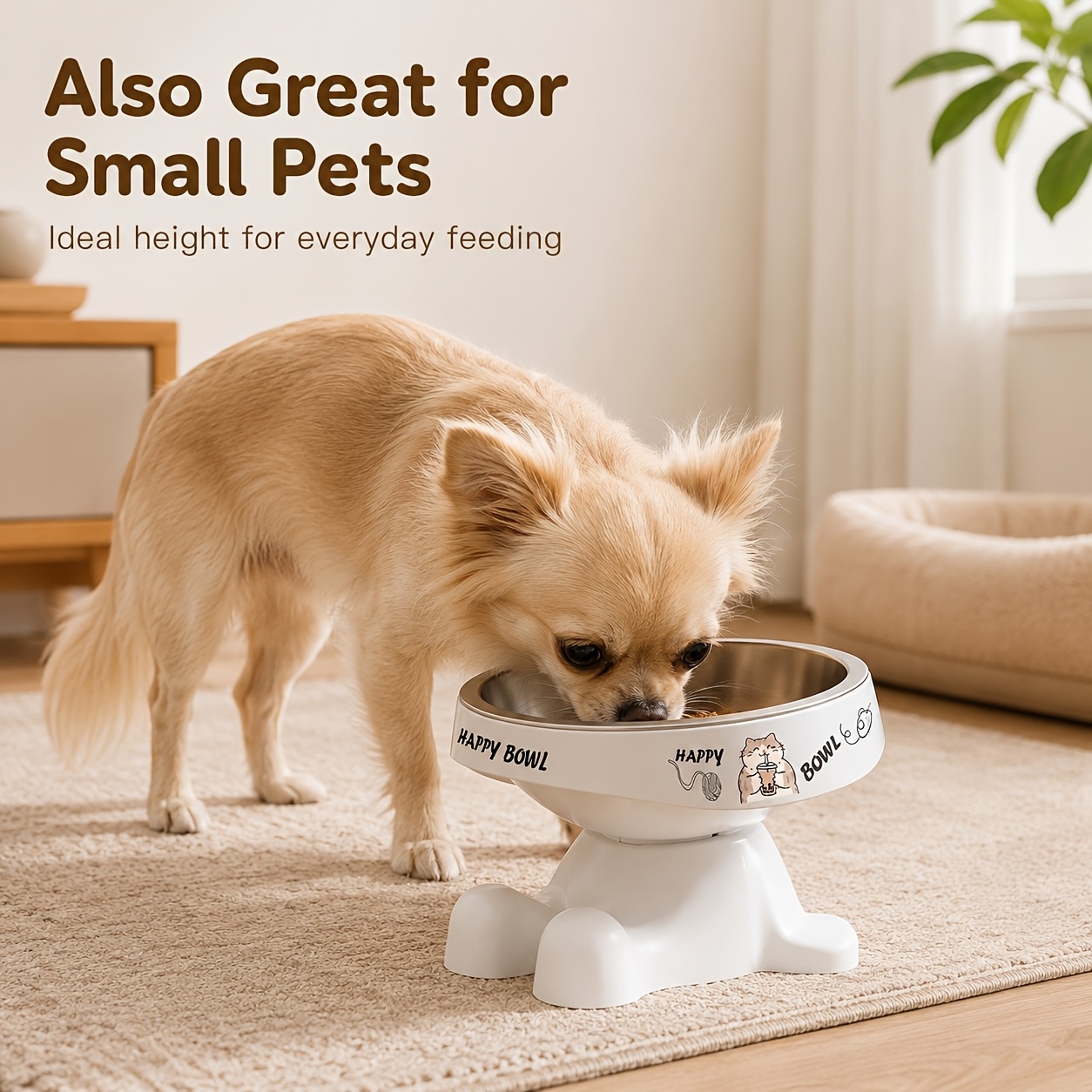 2026 new cute shaped elevated pet feeding bowl cute pattern dopamine color pet food bowl   water and food bowl elevated neck protection anti slip pet bowl suitable for medium and small dogs cat drinking and feeding Product details 5