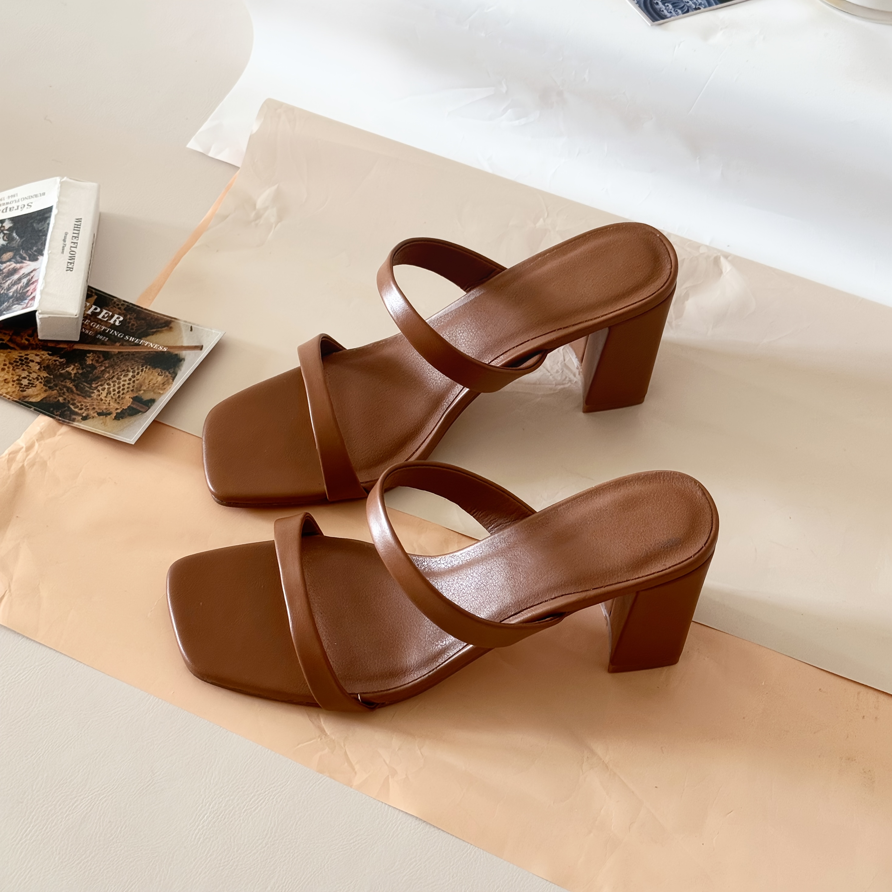 brown heels sold on Temu Australia