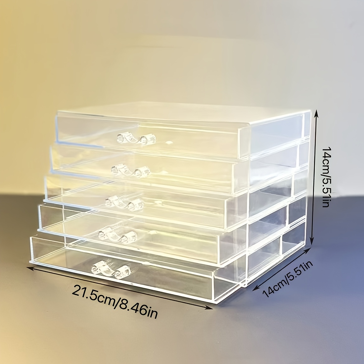 a 5 layer transparent acrylic desk organizer with drawers a modern multifunctional storage solution for cosmetics stationery and office supplies desk storage box stylish storage box plastic drawers desk drawer organizer jewelry box jewelry boxes Product details 8
