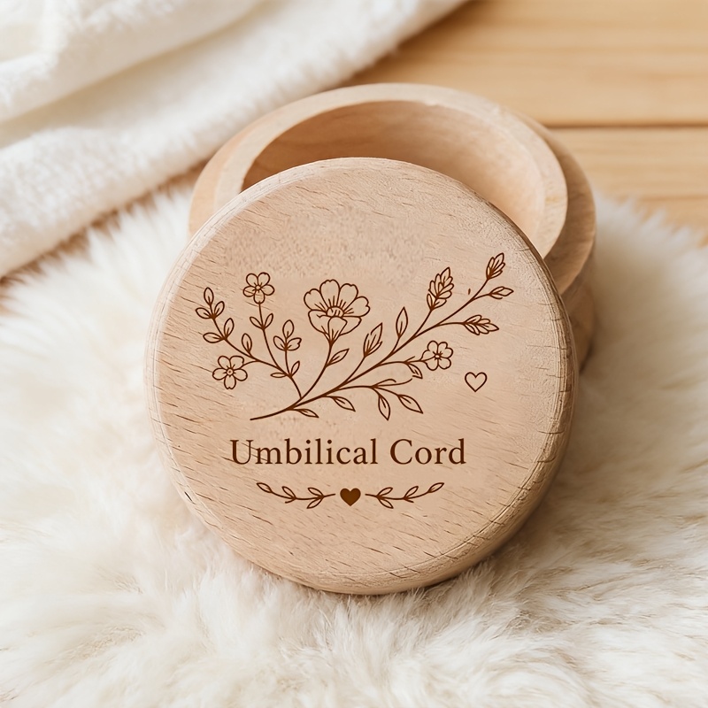 TEMU 2d Flat, 1pc Wooden Cord Box, Wooden Storage Box, Tooth Commemorative Box, Hospital Tags Box, Tooth Box, Used For Storing Teeth And Fetal Hair,