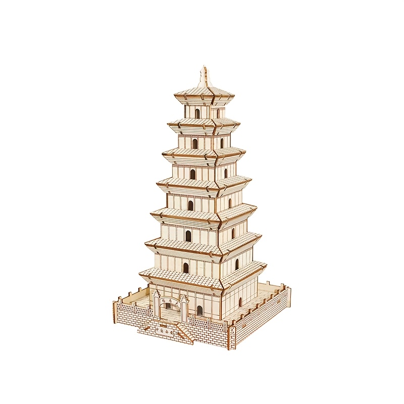 110pcs 3D Puzzle Wild Goose Pagoda, Fun Brain Teaser Gift