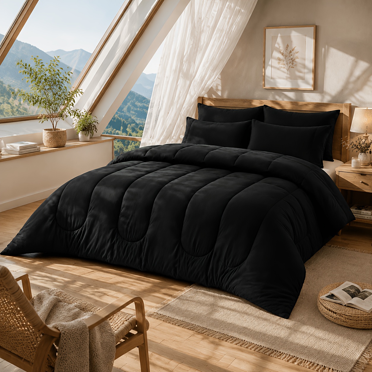 TEMU Single Piece Comforter, Fluffy Quilted Bed Quilt, Lightweight Breathable Warm Bedding Blanket, , Machine Washable, Bedroom, , Dorm &